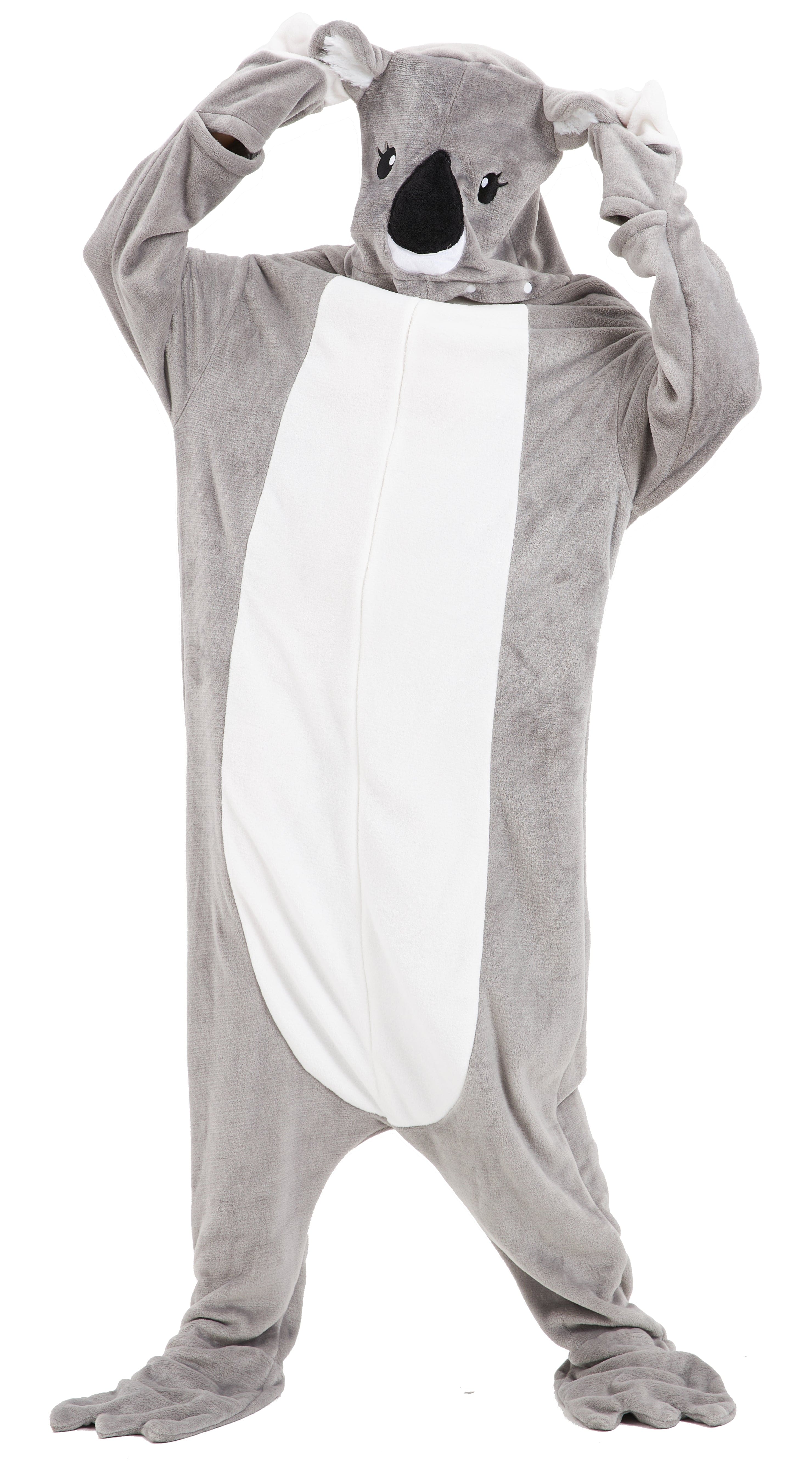 Oversized Koala Animal Wearable Blanket Hoodie Soft Fleece Hooded Blanket with Sleeves Warm Winter Loungewear