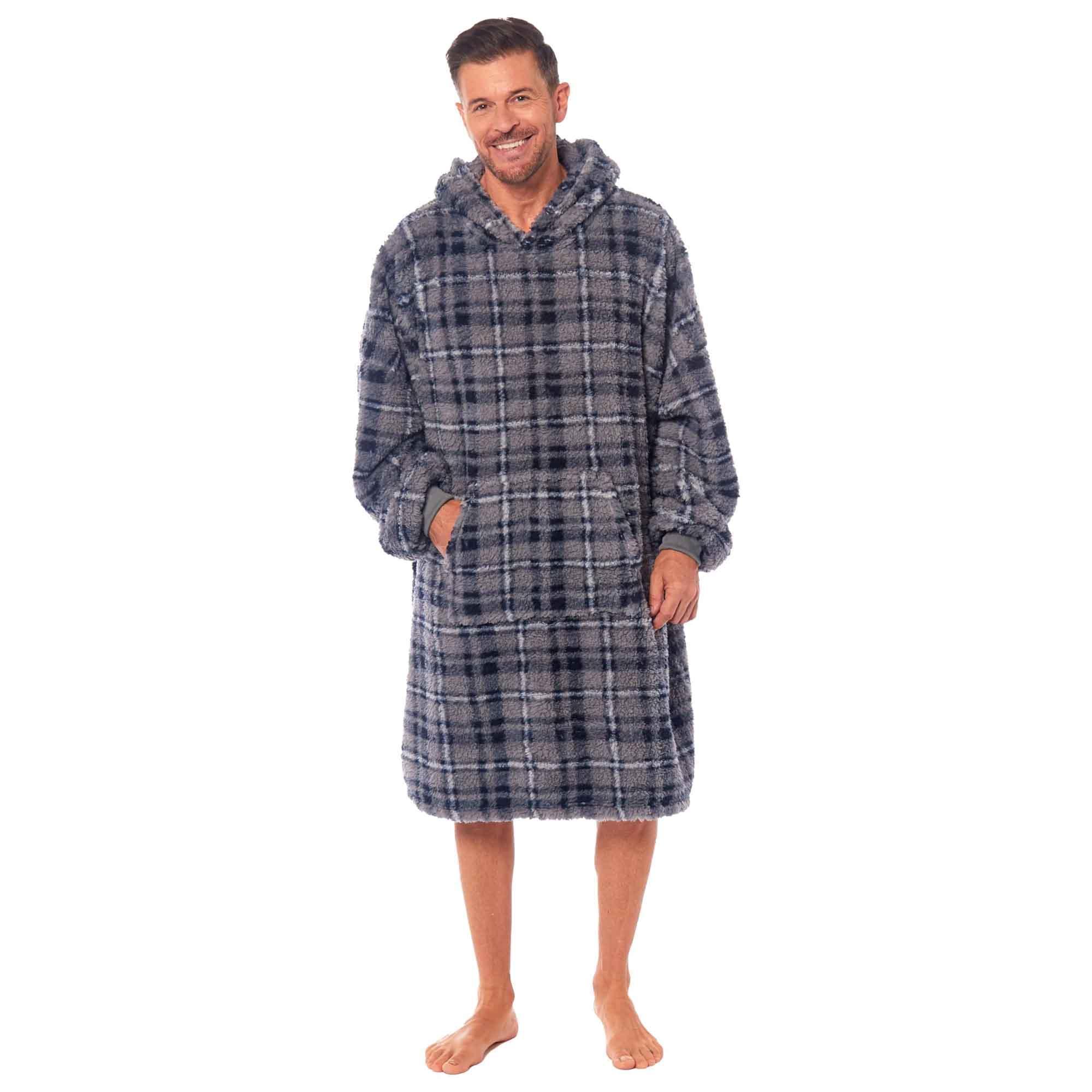 oversized-men-s-hooded-blanket-sweatshirt-with-sherpa-lining-plush-wearable-hoodie-for-lounging-camping-one-size-fits-all-by-daisy-dreamer-blue-check-hooded-blanket-1180748863 - Bobobiy