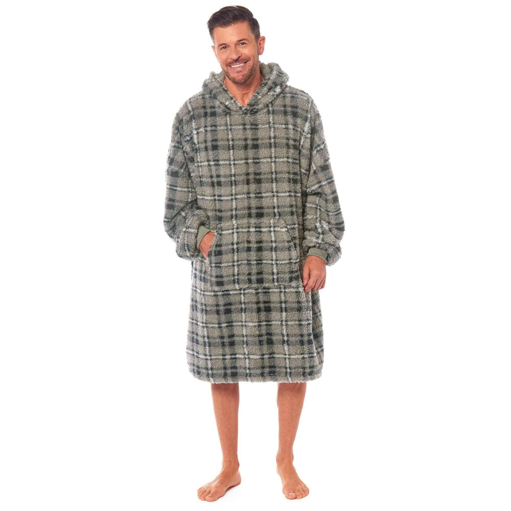 oversized-men-s-hooded-blanket-sweatshirt-with-sherpa-lining-plush-wearable-hoodie-for-lounging-camping-one-size-fits-all-by-daisy-dreamer-grey-check-hooded-blanket-1180748862 - Bobobiy