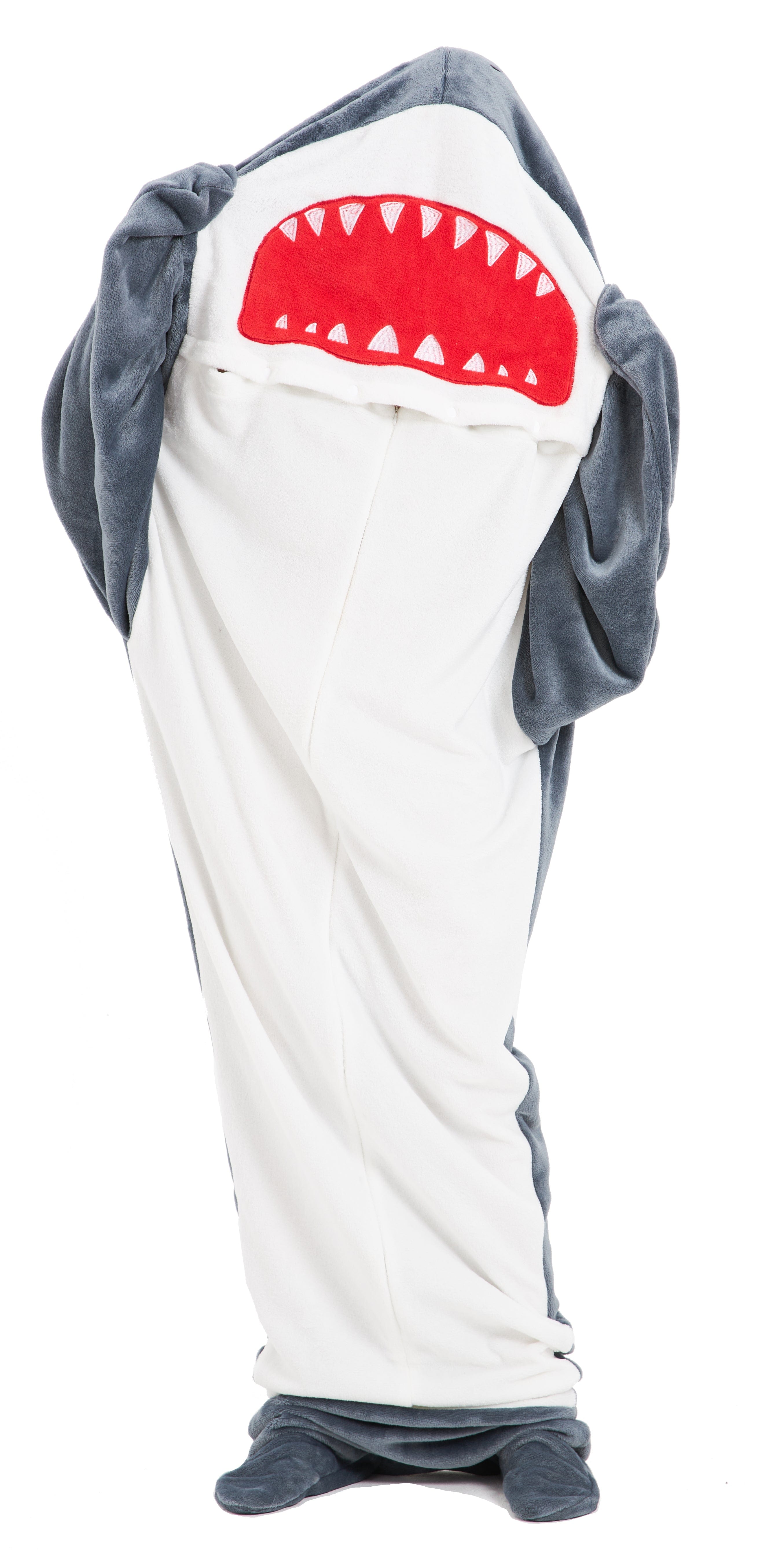 Oversized Shark Animal Wearable Blanket Hoodie Soft Fleece Hooded Blanket with Sleeves Warm Winter Loungewear