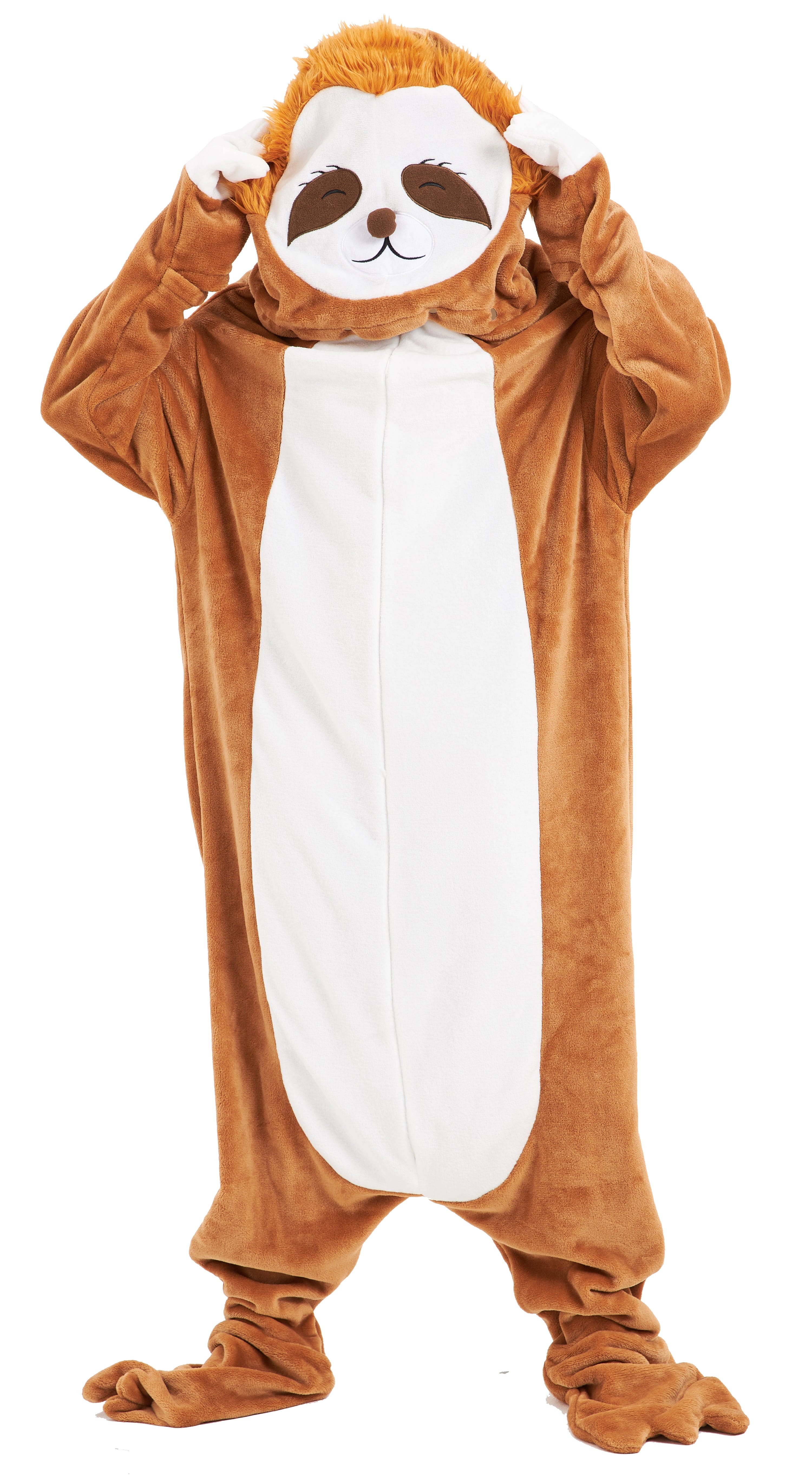 Oversized Sloth Animal Wearable Blanket Hoodie Soft Fleece Hooded Blanket with Sleeves Warm Winter Loungewear