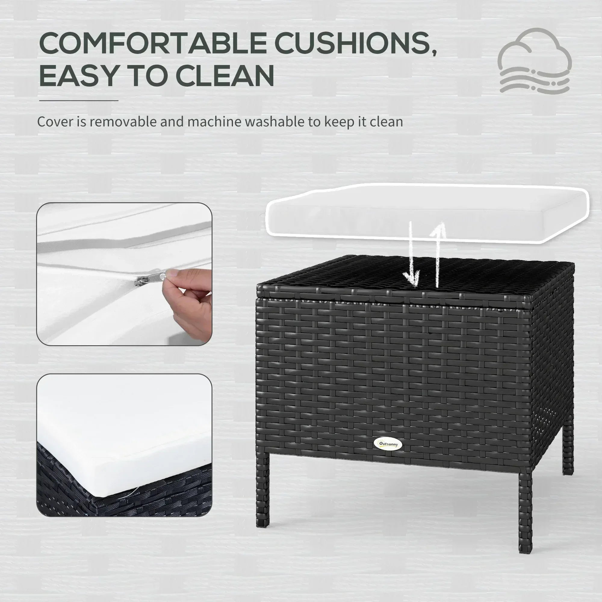 8-Seater Garden Rattan Furniture Rattan Corner Dining Sofa Set Wicker Conservatory Furniture Lawn Patio Coffee Table Foot Stool w/Cushion-Black - Bobobiy