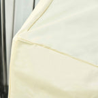 Beige sofa cover stitched side seam close-up