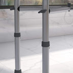 White shower stool legs with non-slip foot pads and height adjustment hardware