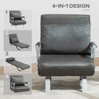 Grey 4-in-1 chair bed showing convertible chair-to-bed design