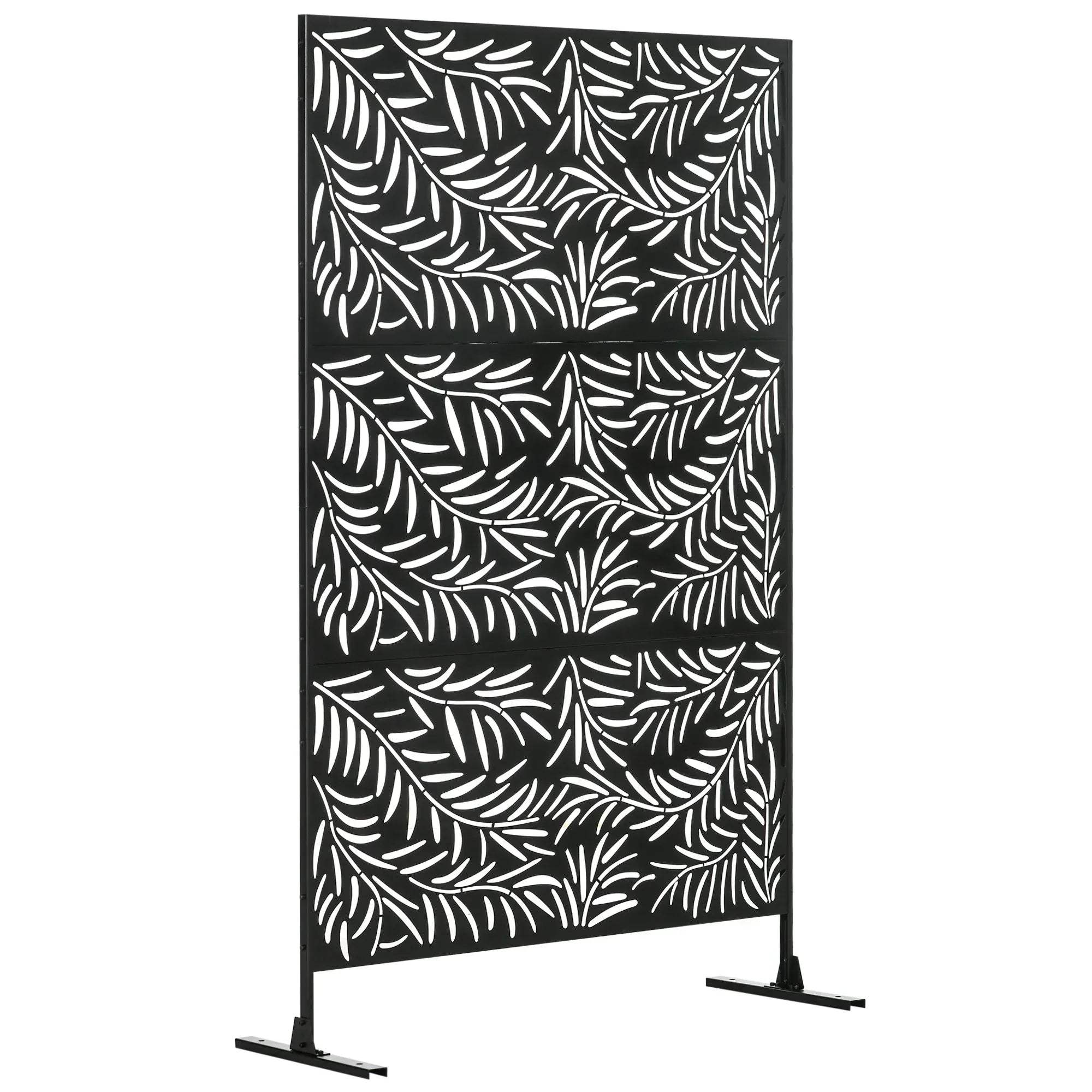 Decorative Privacy Screen with Stand 65FT Freestanding Metal – Bobobiy