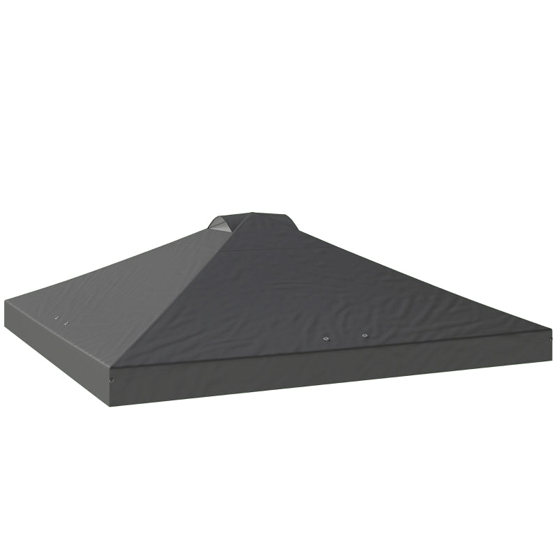 Dark grey gazebo replacement canopy roof cover, square top with angled panels
