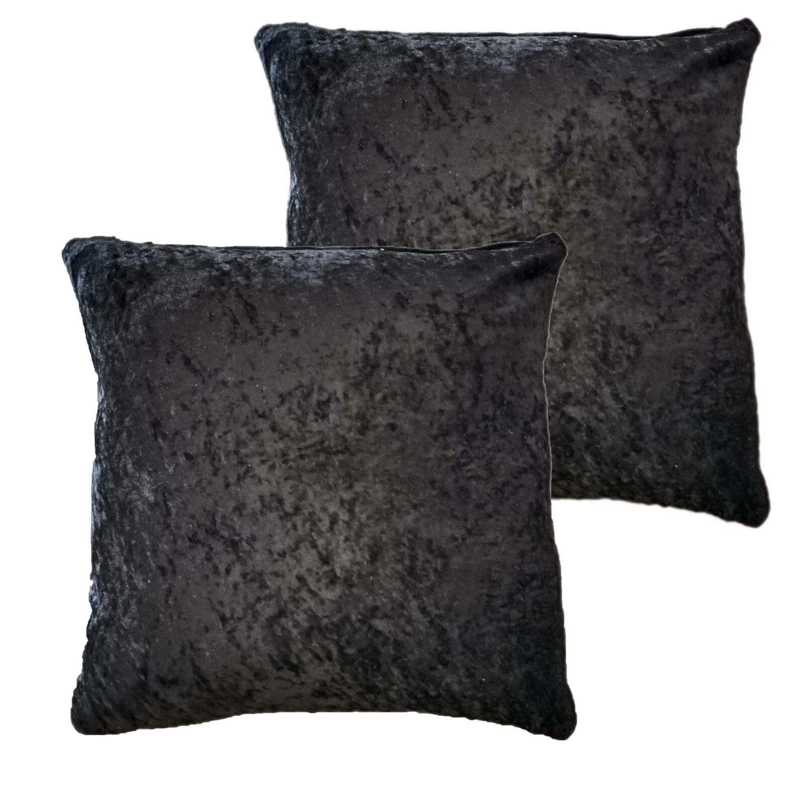 Pack of 2 Crushed Velvet Cushion Covers 17x17 Inches Luxurious Decorative Pillow Cases for Indoor Outdoor Home Décor