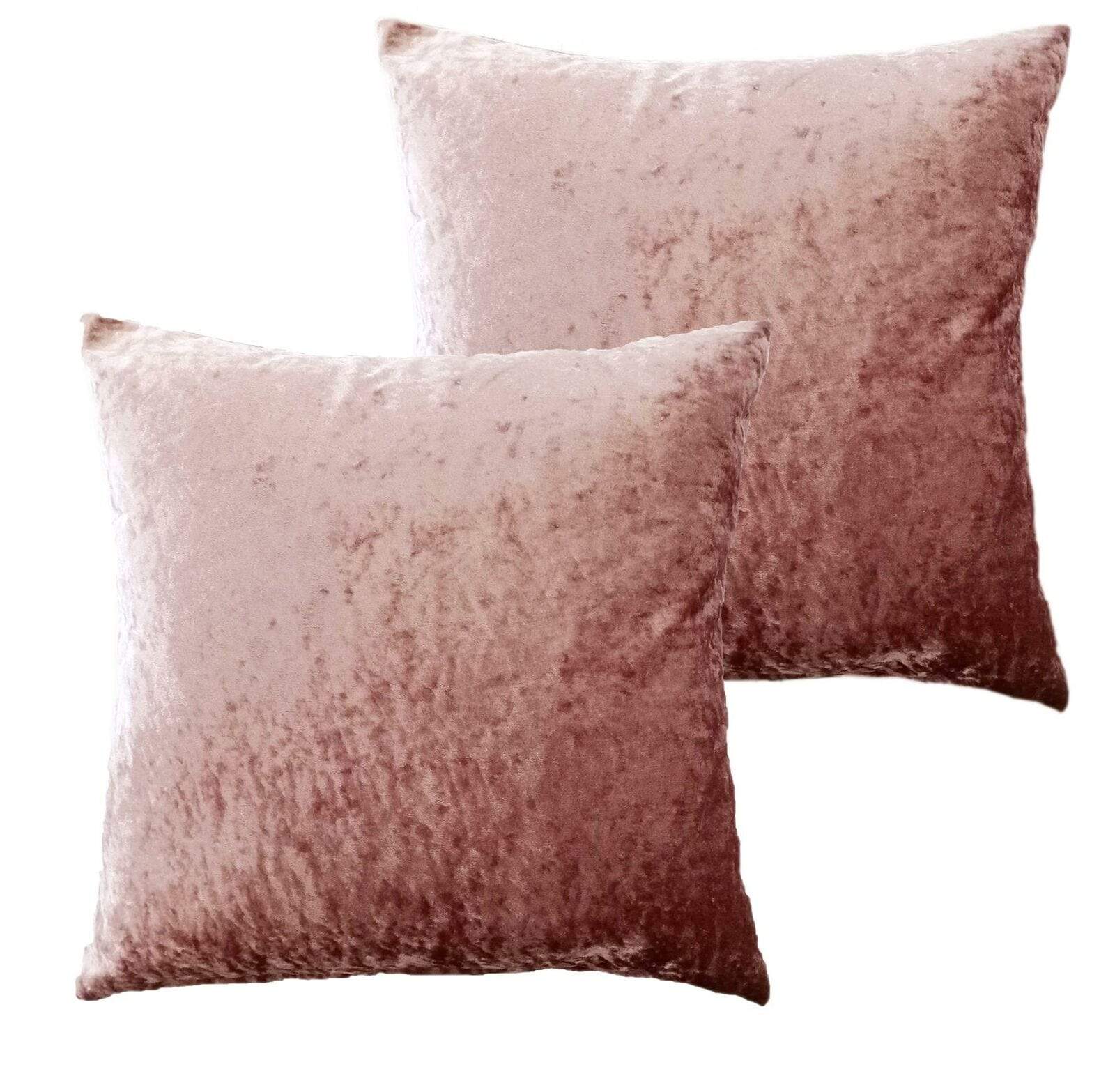 Pack of 2 Crushed Velvet Cushion Covers 17x17 Inches Luxurious Decorative Pillow Cases for Indoor Outdoor Home Décor