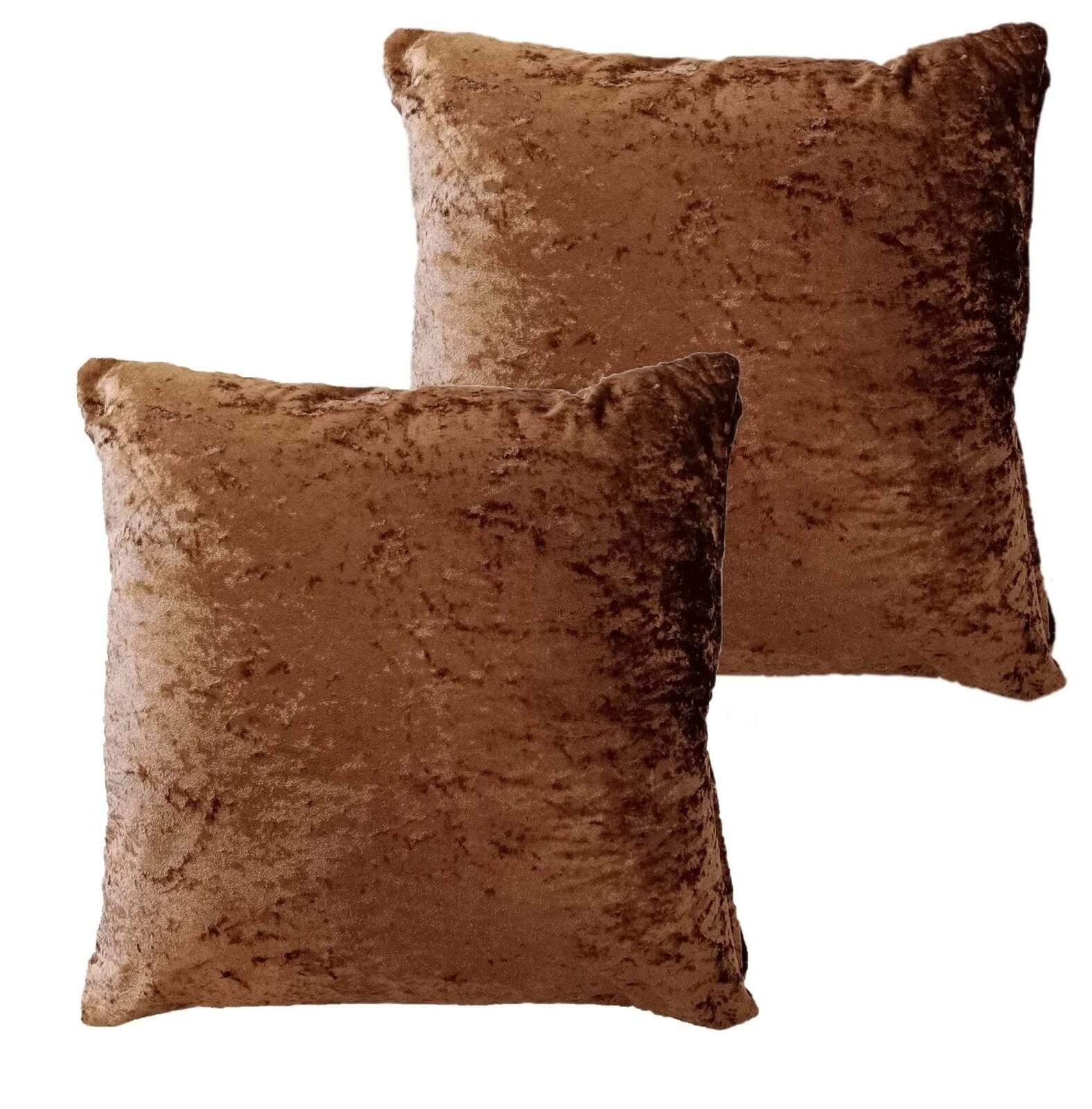 Pack of 2 Crushed Velvet Cushion Covers 17x17 Inches Luxurious Decorative Pillow Cases for Indoor Outdoor Home Décor