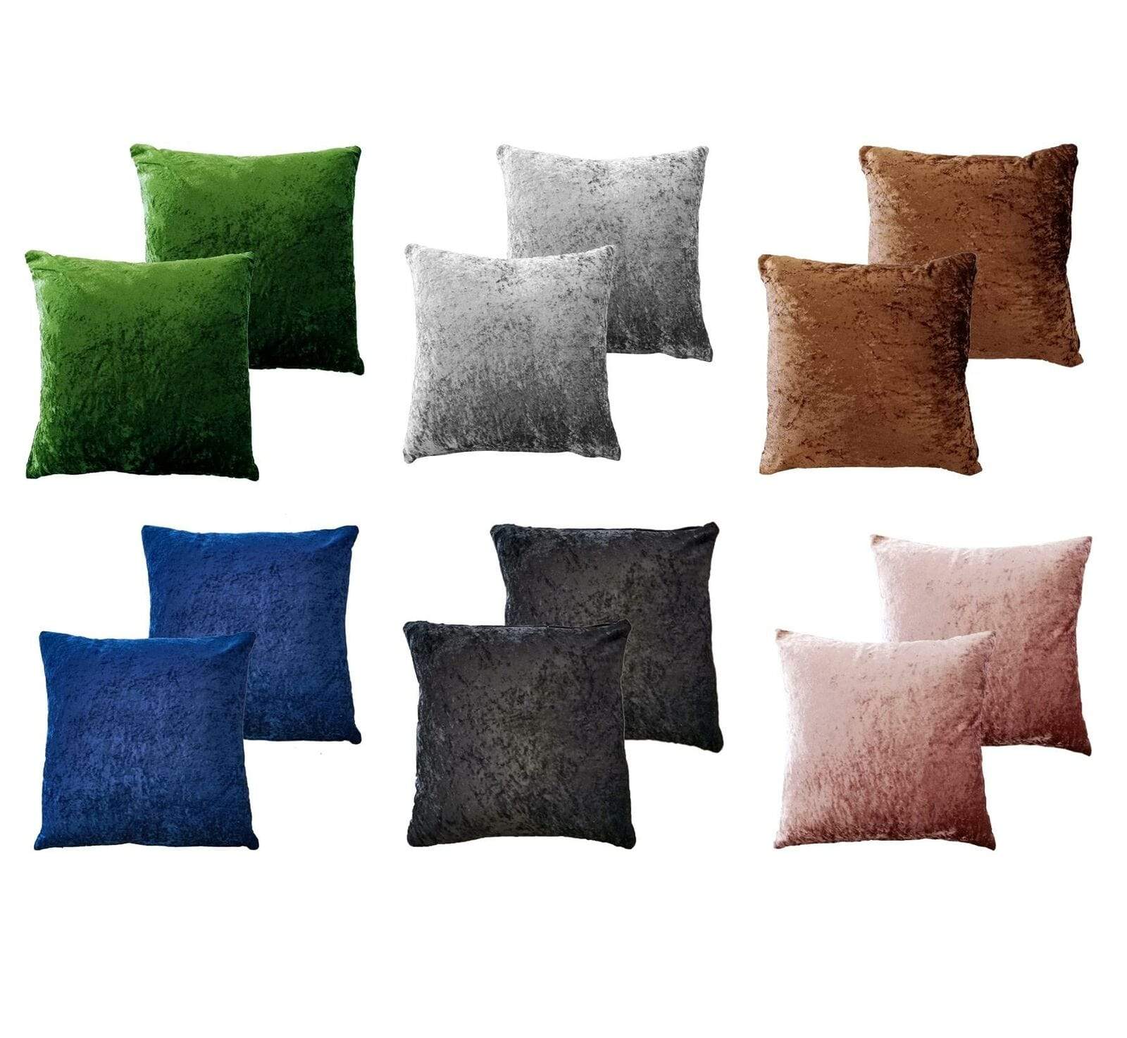 Pack of 2 Crushed Velvet Cushion Covers 17x17 Inches Luxurious Decorative Pillow Cases for Indoor Outdoor Home Décor