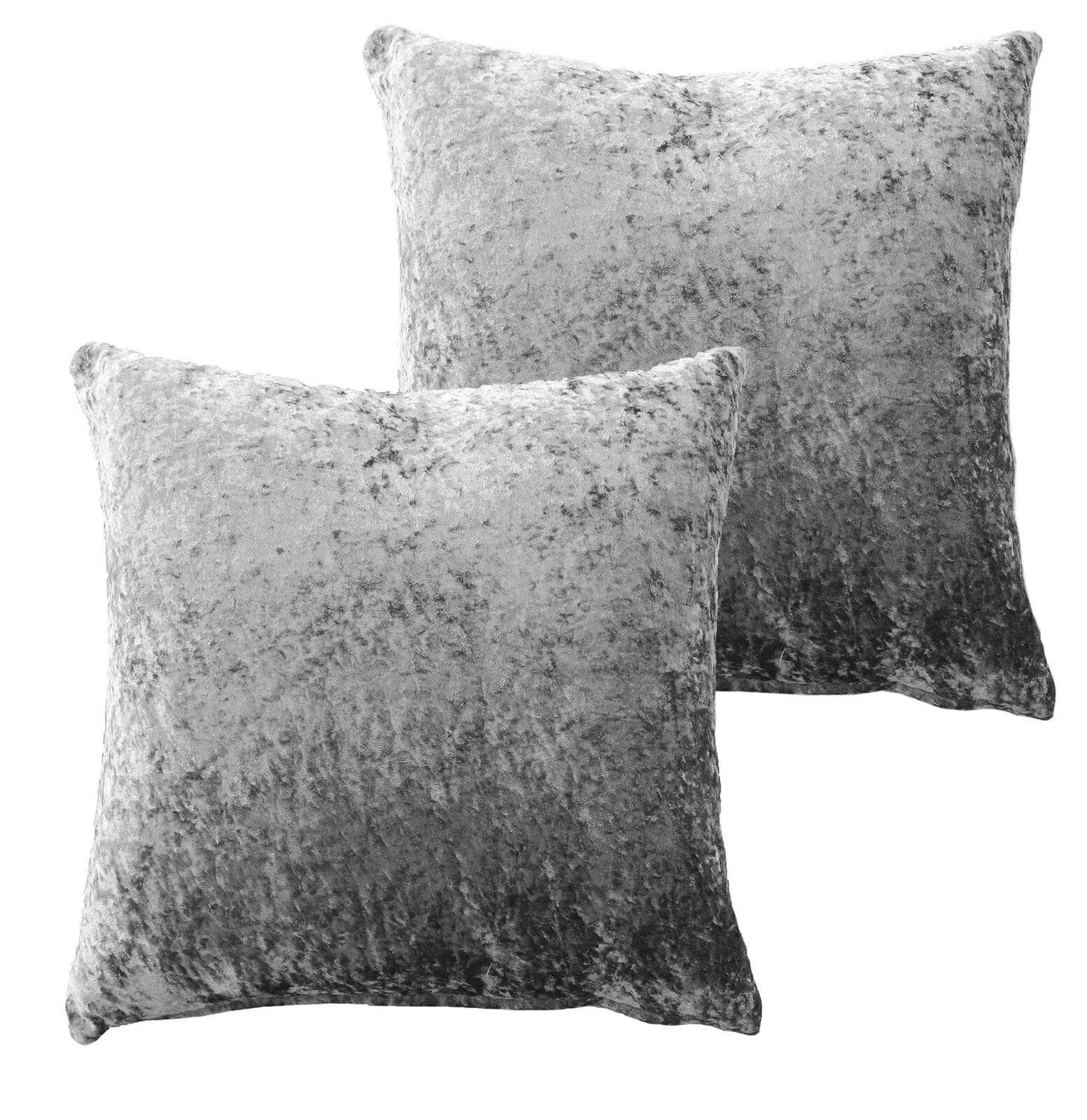 Pack of 2 Crushed Velvet Cushion Covers 17x17 Inches Luxurious Decorative Pillow Cases for Indoor Outdoor Home Décor