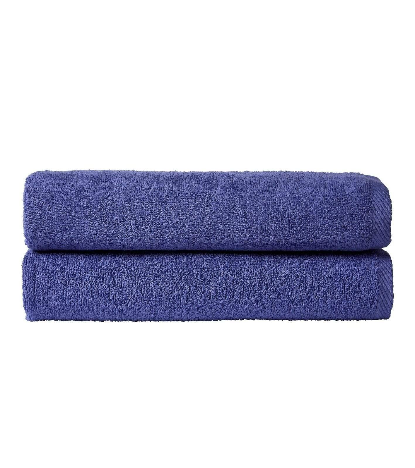 pack-of-2-large-quick-drying-lightweight-easycare-indus-valley-cotton-bath-sheets-80x140-cm-for-home-travel-gym-holidays-multiple-colours-by-olivia-rocco-cobalt-towels-503605113 - Bobobiy