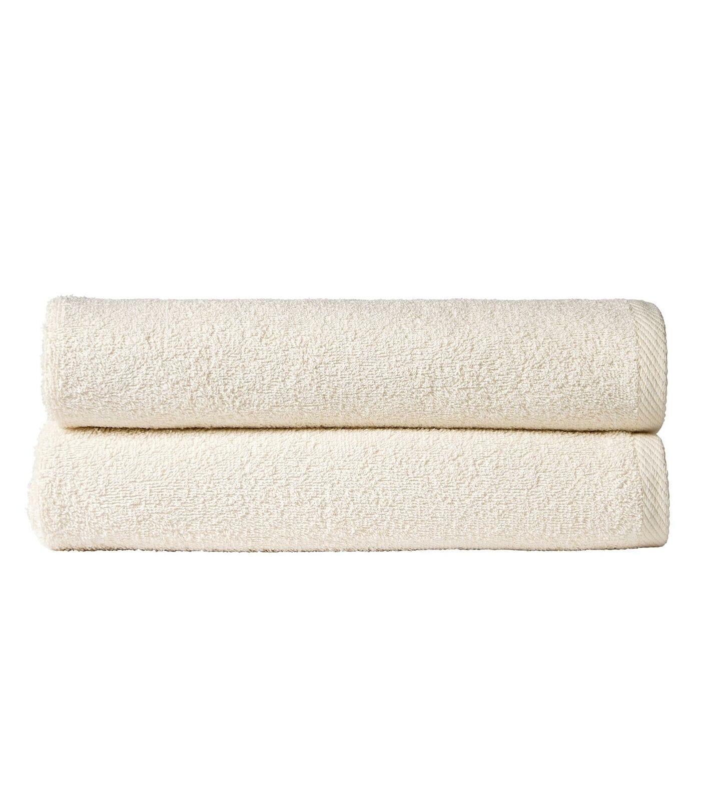 pack-of-2-large-quick-drying-lightweight-easycare-indus-valley-cotton-bath-sheets-80x140-cm-for-home-travel-gym-holidays-multiple-colours-by-olivia-rocco-cream-towels-503604943 - Bobobiy