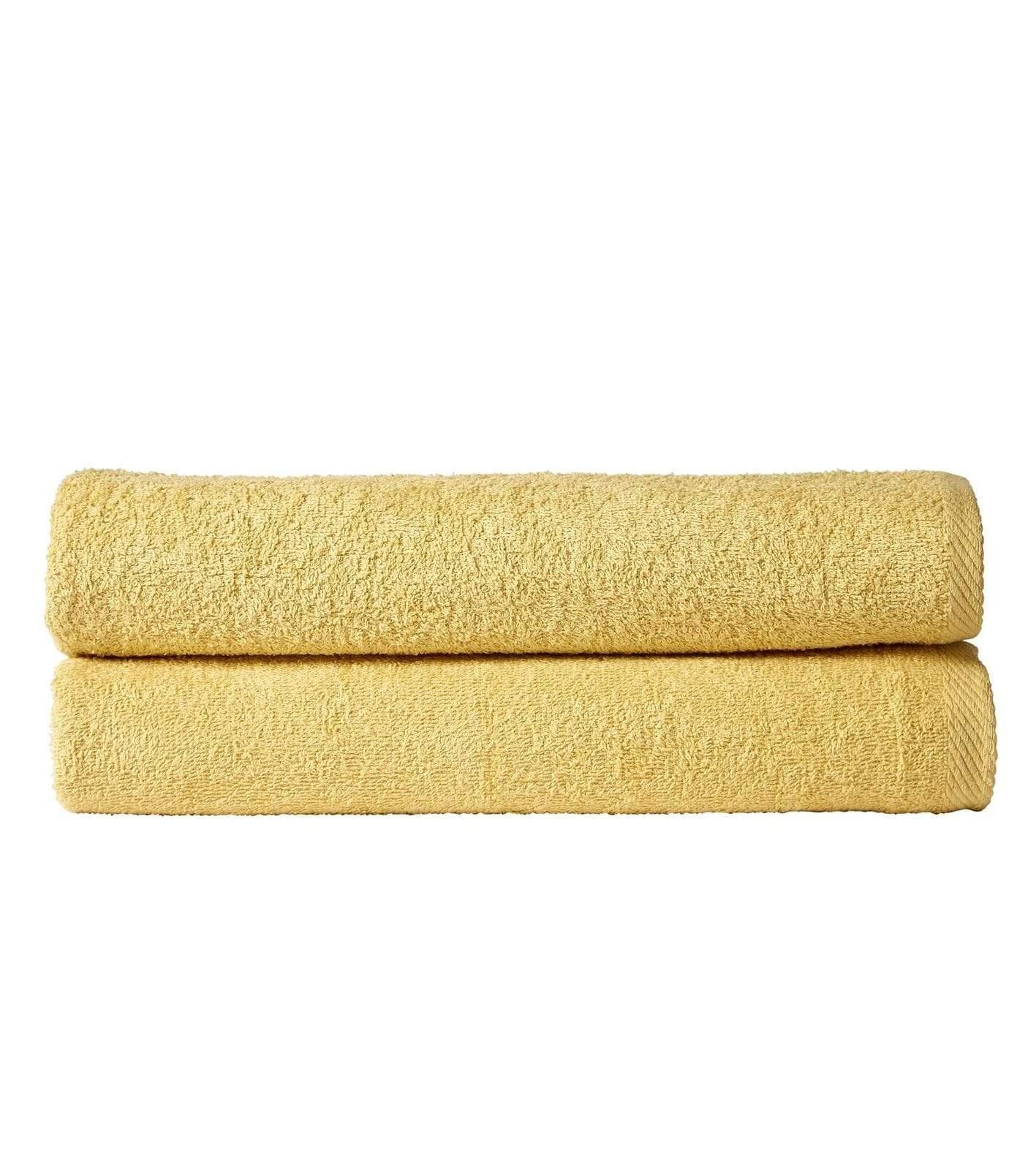 pack-of-2-large-quick-drying-lightweight-easycare-indus-valley-cotton-bath-sheets-80x140-cm-for-home-travel-gym-holidays-multiple-colours-by-olivia-rocco-ochre-towels-503604946 - Bobobiy