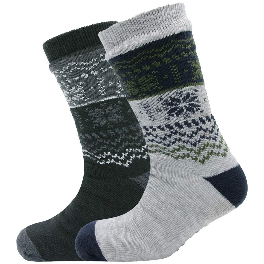 pack-of-2-men-s-chunky-knit-slipper-socks-with-grips-thick-warm-non-slip-indoor-bed-socks-gift-by-sock-stack-uk-6-11-fair-isle-socks-1177103774 - Bobobiy