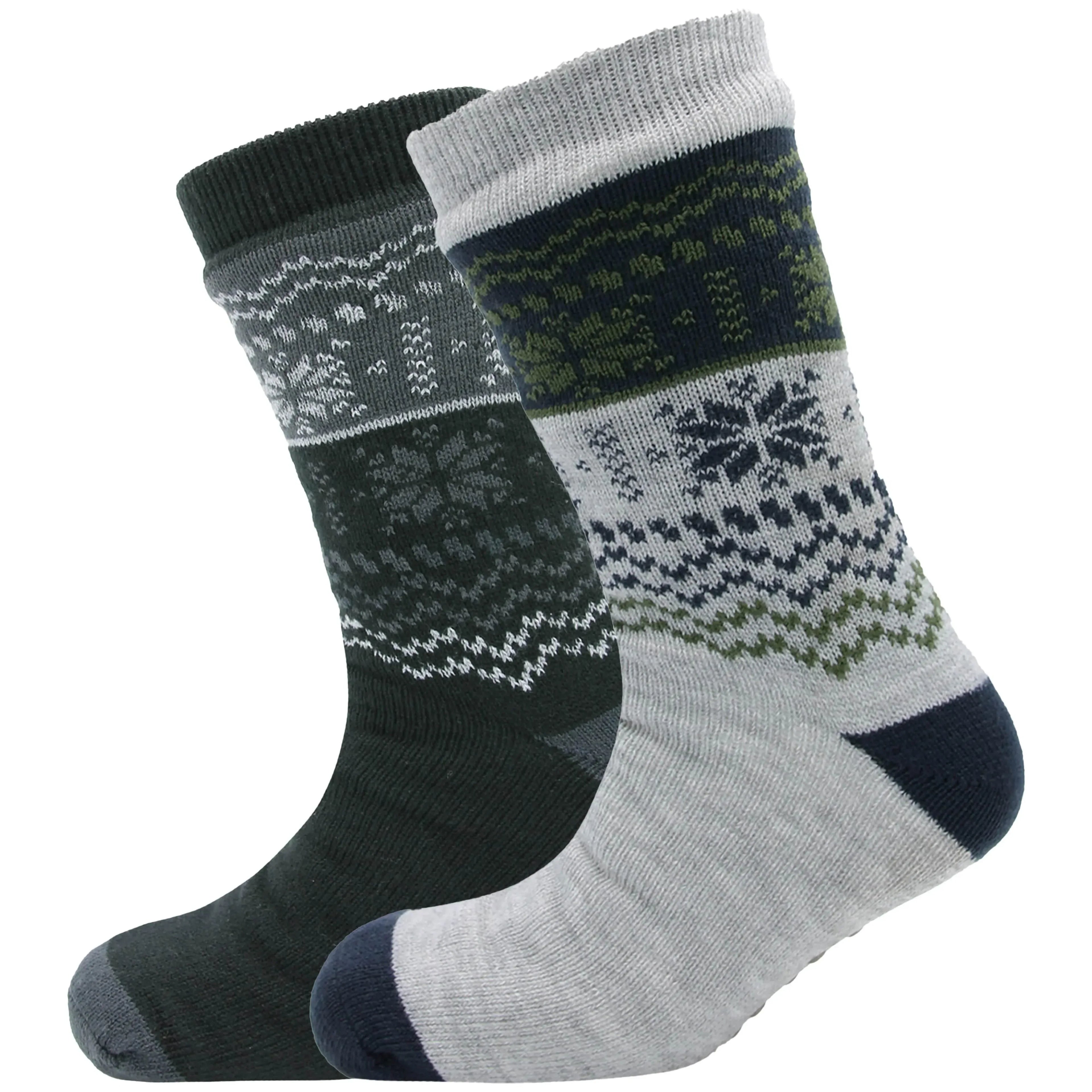 pack-of-2-men-s-chunky-knit-slipper-socks-with-grips-thick-warm-non-slip-indoor-bed-socks-gift-by-sock-stack-uk-6-11-fair-isle-socks-1177103774 - Bobobiy