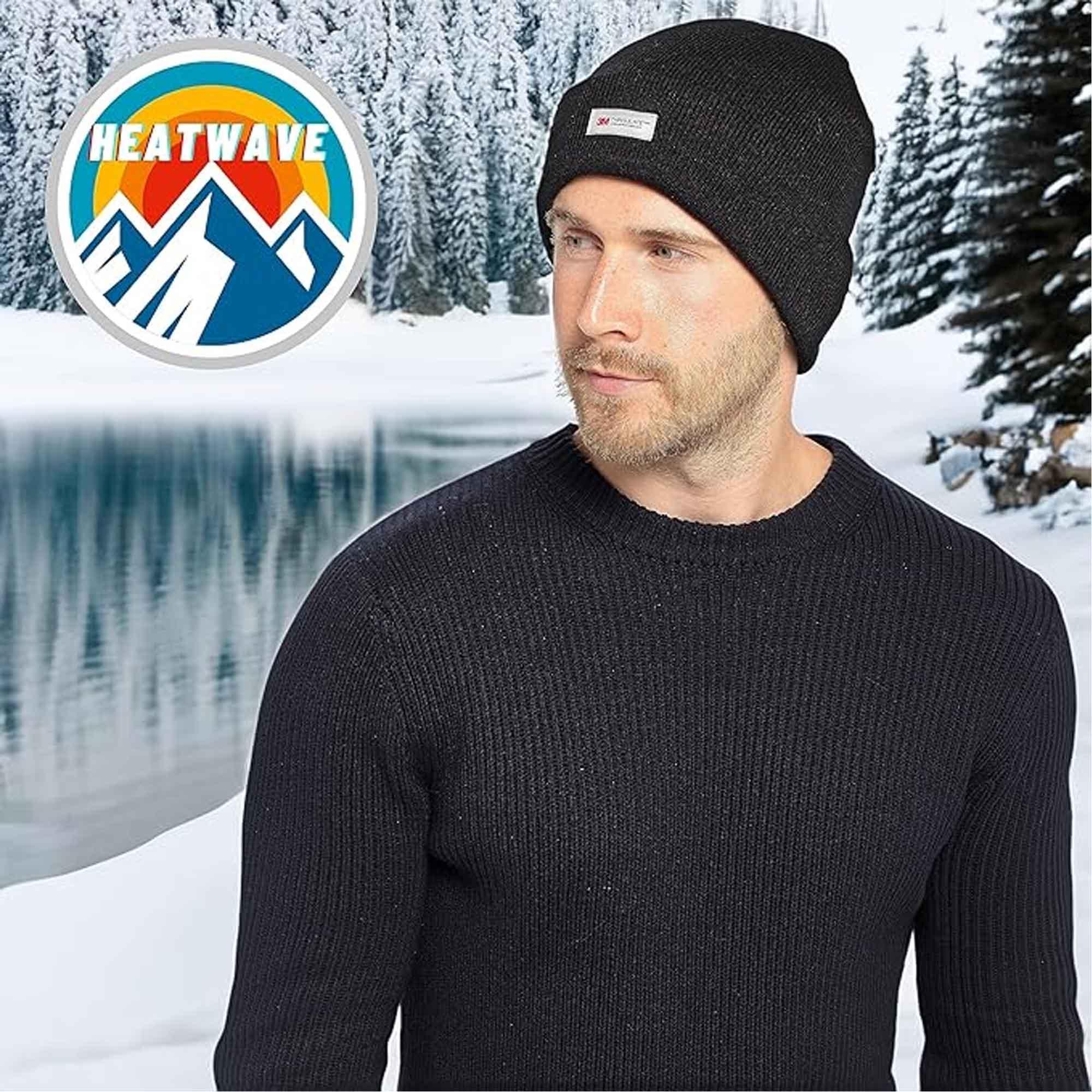 pack-of-2-mens-winter-ski-beanie-hats-with-3m-thinsulate-thermal-lining-for-skiing-snowboarding-outdoor-activities-warm-breathable-moisture-wicking-knit-caps-by-sock-stack-black-hats - Bobobiy