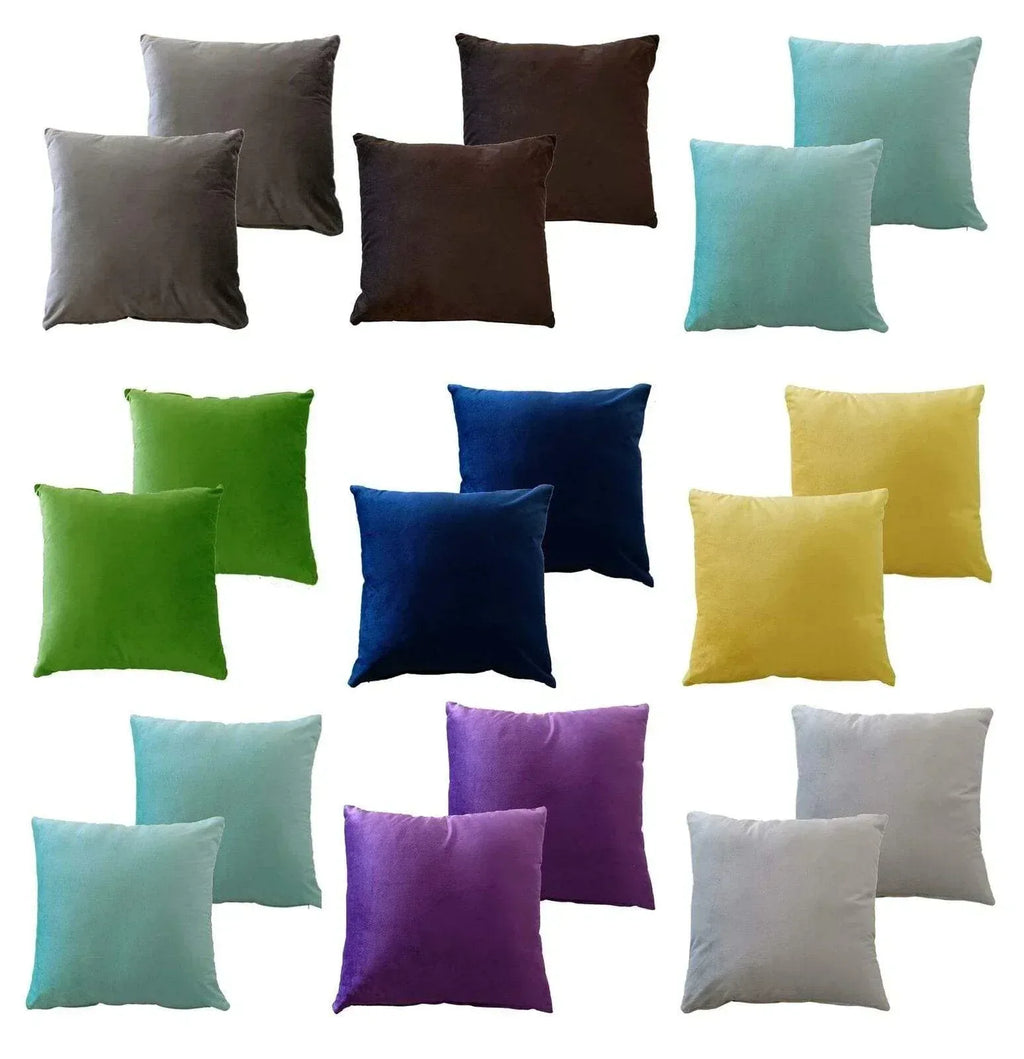 pack-of-2-ultra-soft-matte-velvet-cushion-covers-17x17-inch-decorative-pillow-cases-for-home-garden-decor-charcoal-silver-green-duck-egg-by-olivia-rocco-cushions-603933617 - Bobobiy