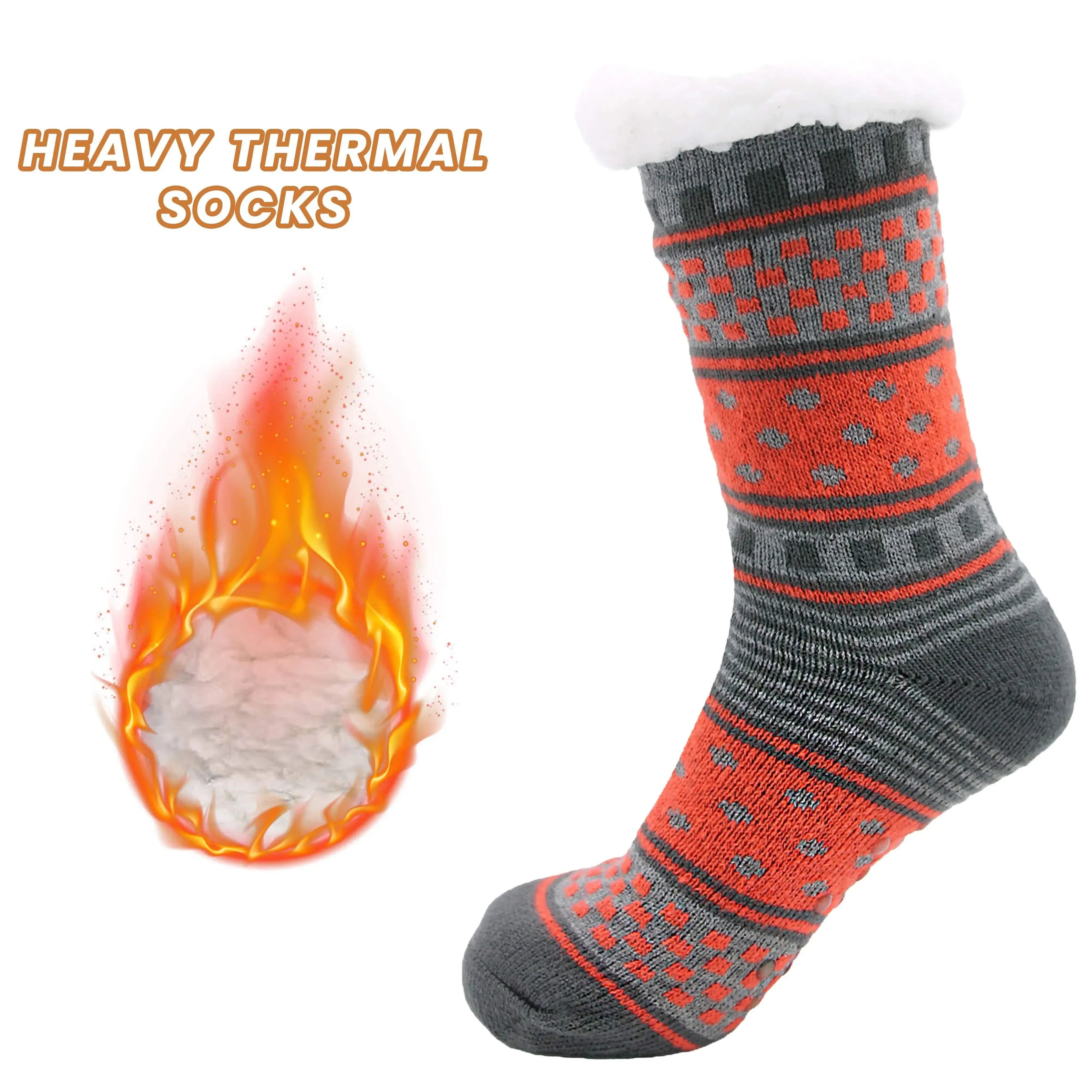 pack-of-2-women-s-fur-lined-chunky-slipper-socks-soft-warm-cozy-winter-non-slip-knitted-lounge-bed-socks-by-socks-stack-assorted-socks-1177103807 - Bobobiy