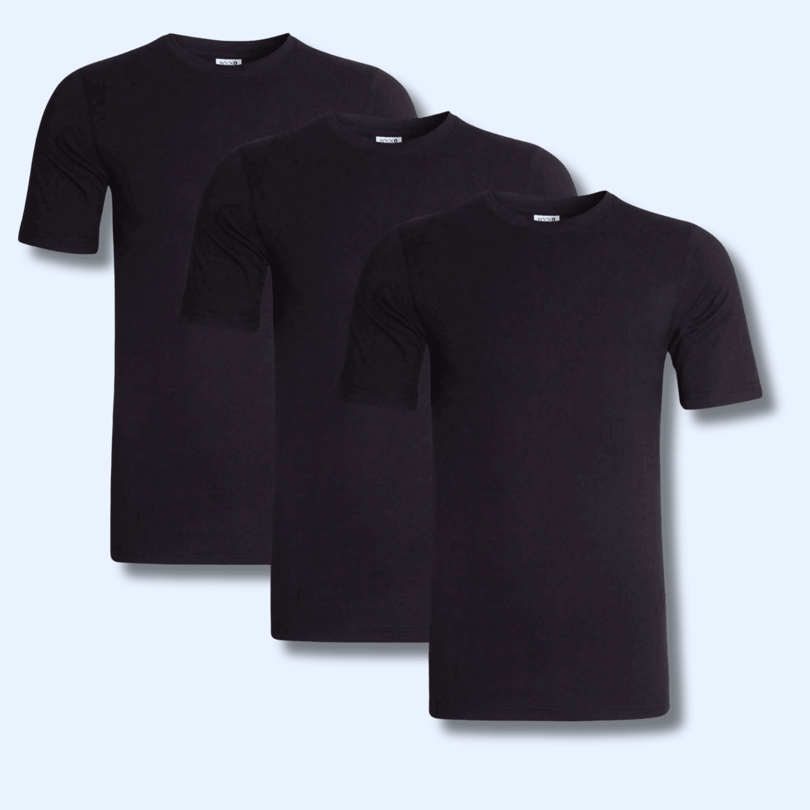 Pack of 3 Men's Plain T-Shirts Soft Breathable Cotton Polyester Blend Short Sleeve Tees Versatile Classic Colors