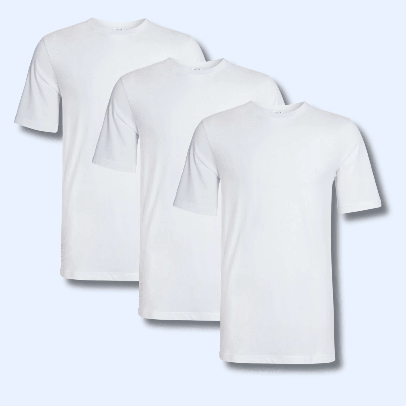 Pack of 3 Men's Plain T-Shirts Soft Breathable Cotton Polyester Blend Short Sleeve Tees Versatile Classic Colors
