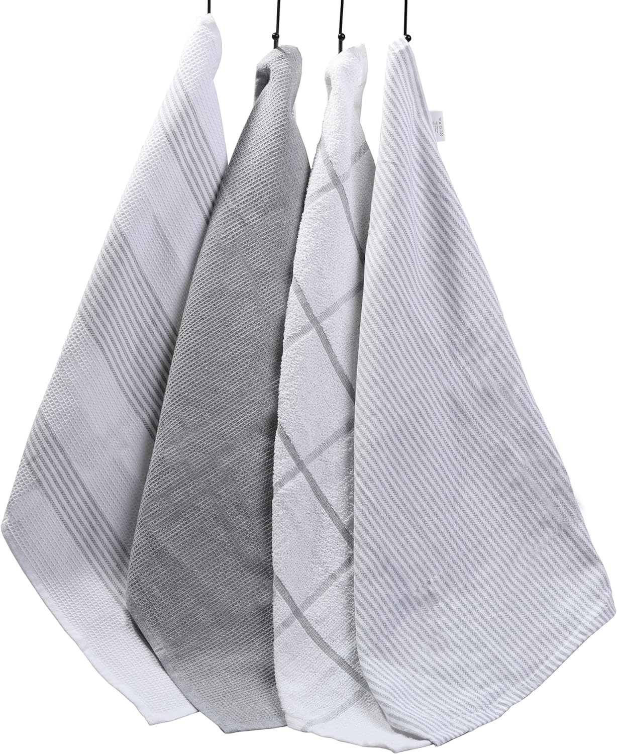 Pack of 4 Green Cotton Tea Towels for Drying Dishes and Cleaning Spills High Absorbency and Durability 65x45 cm