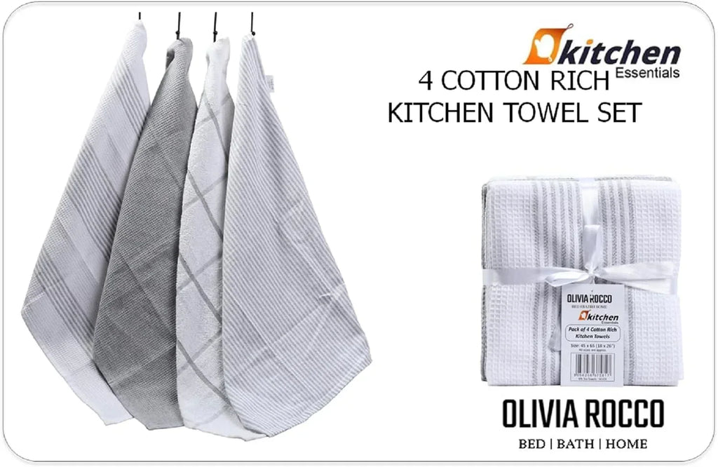 pack-of-4-green-cotton-tea-towels-for-drying-dishes-and-cleaning-spills-high-absorbency-and-durability-65x45-cm-by-olivia-rocco-tea-towel-974630716 - Bobobiy