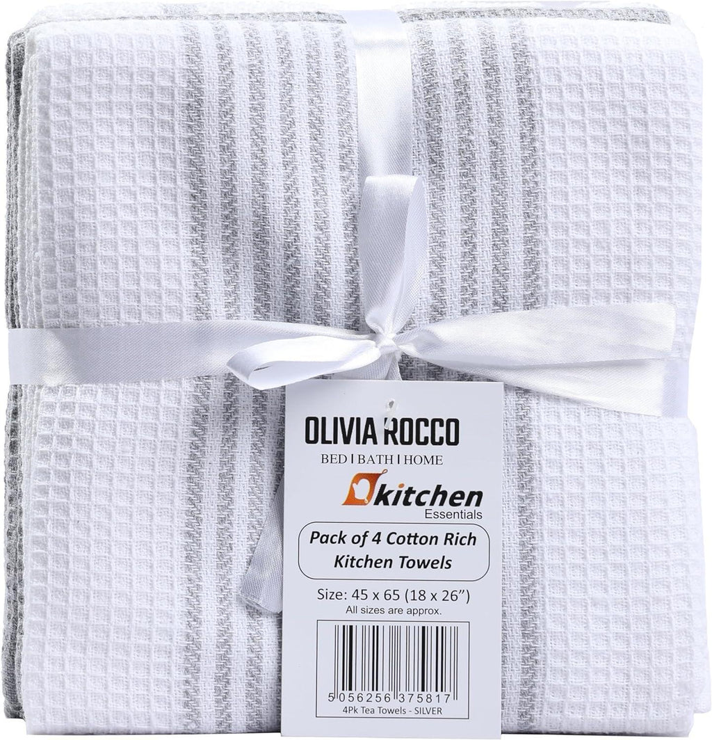 pack-of-4-green-cotton-tea-towels-for-drying-dishes-and-cleaning-spills-high-absorbency-and-durability-65x45-cm-by-olivia-rocco-tea-towel-974630724 - Bobobiy