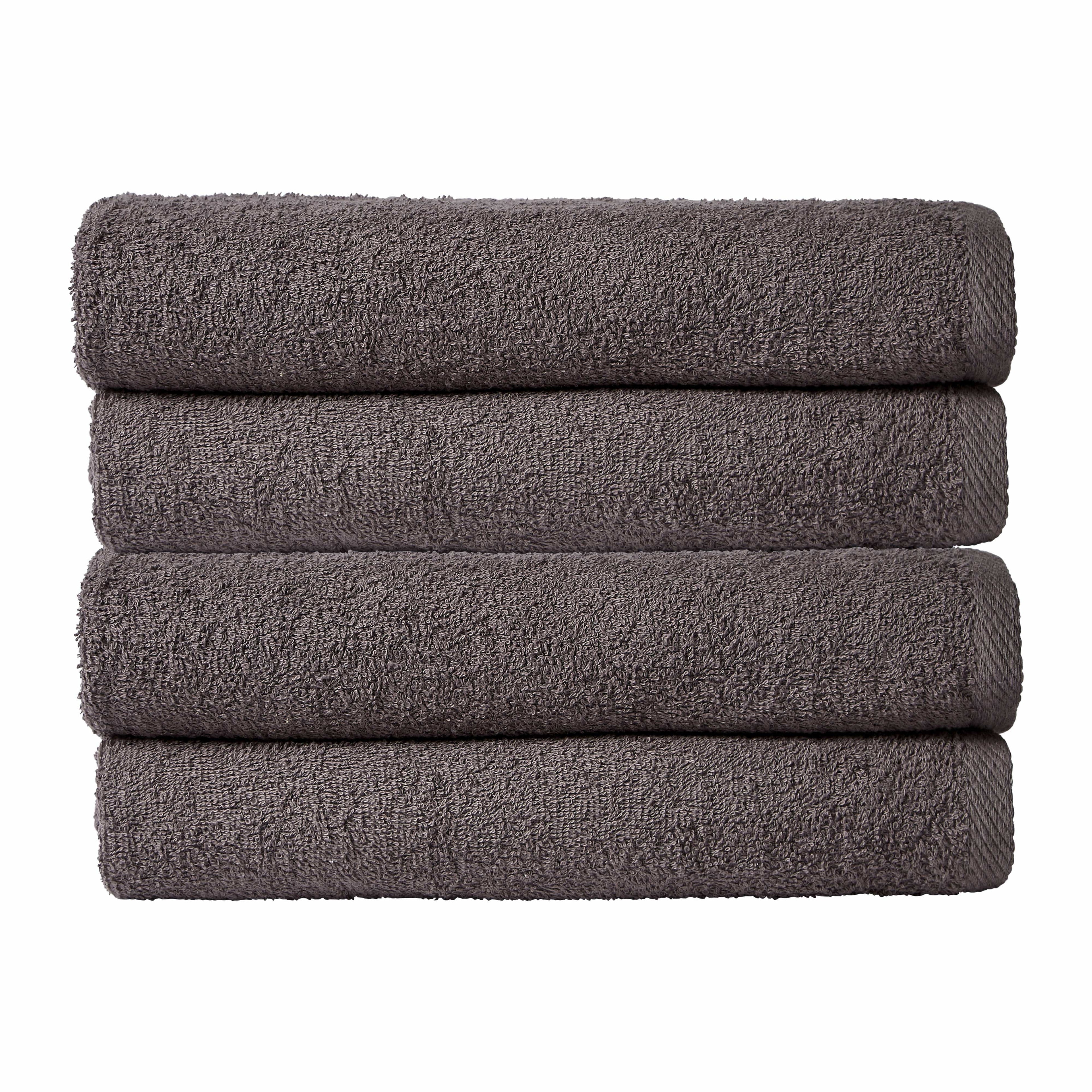 Pack of 4 Large Quick-Drying Lightweight Easycare Indus Valley Cotton Bath Sheets 80x140cm for Home Travel Gym Holidays Multiple Colours