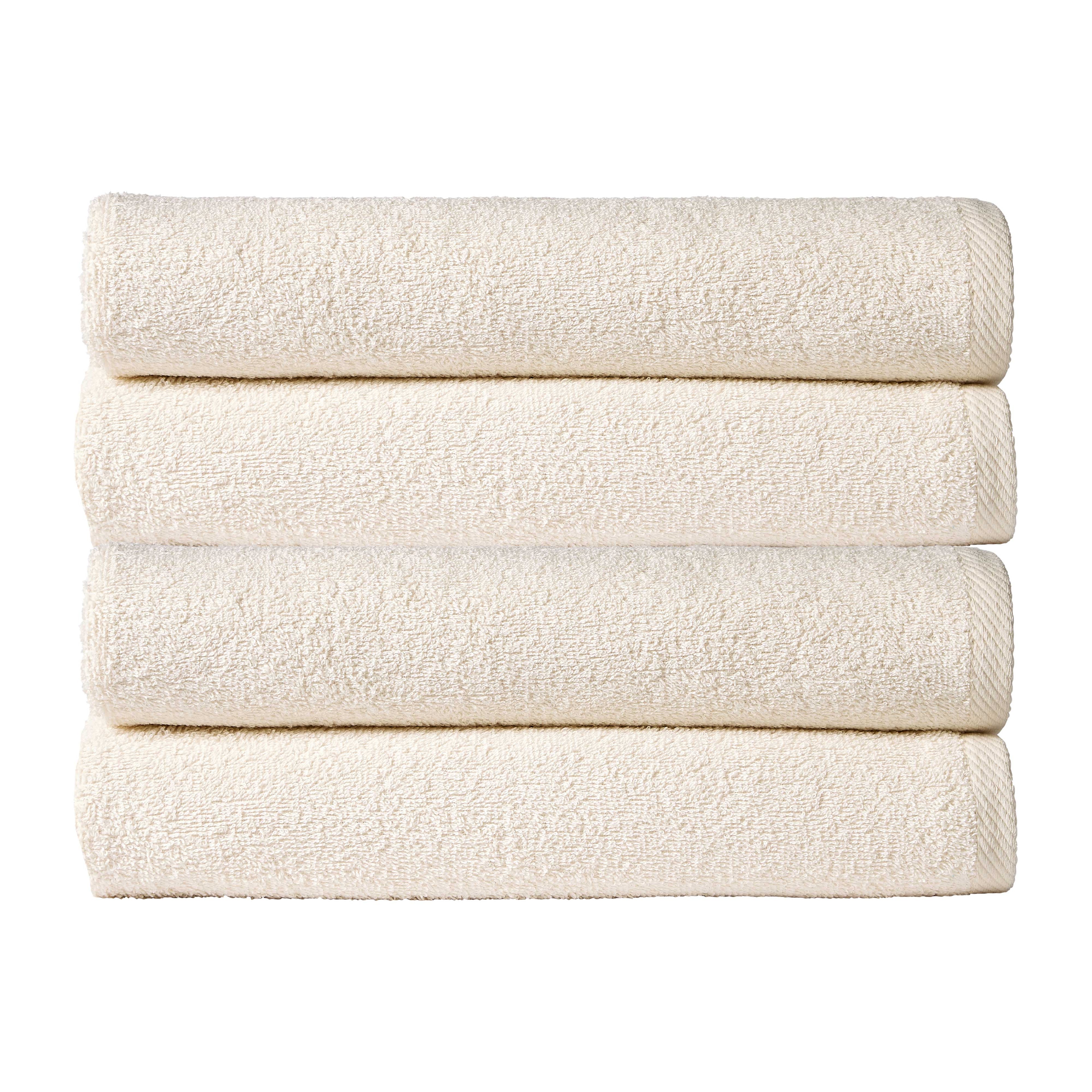 Pack of 4 Large Quick-Drying Lightweight Easycare Indus Valley Cotton Bath Sheets 80x140cm for Home Travel Gym Holidays Multiple Colours