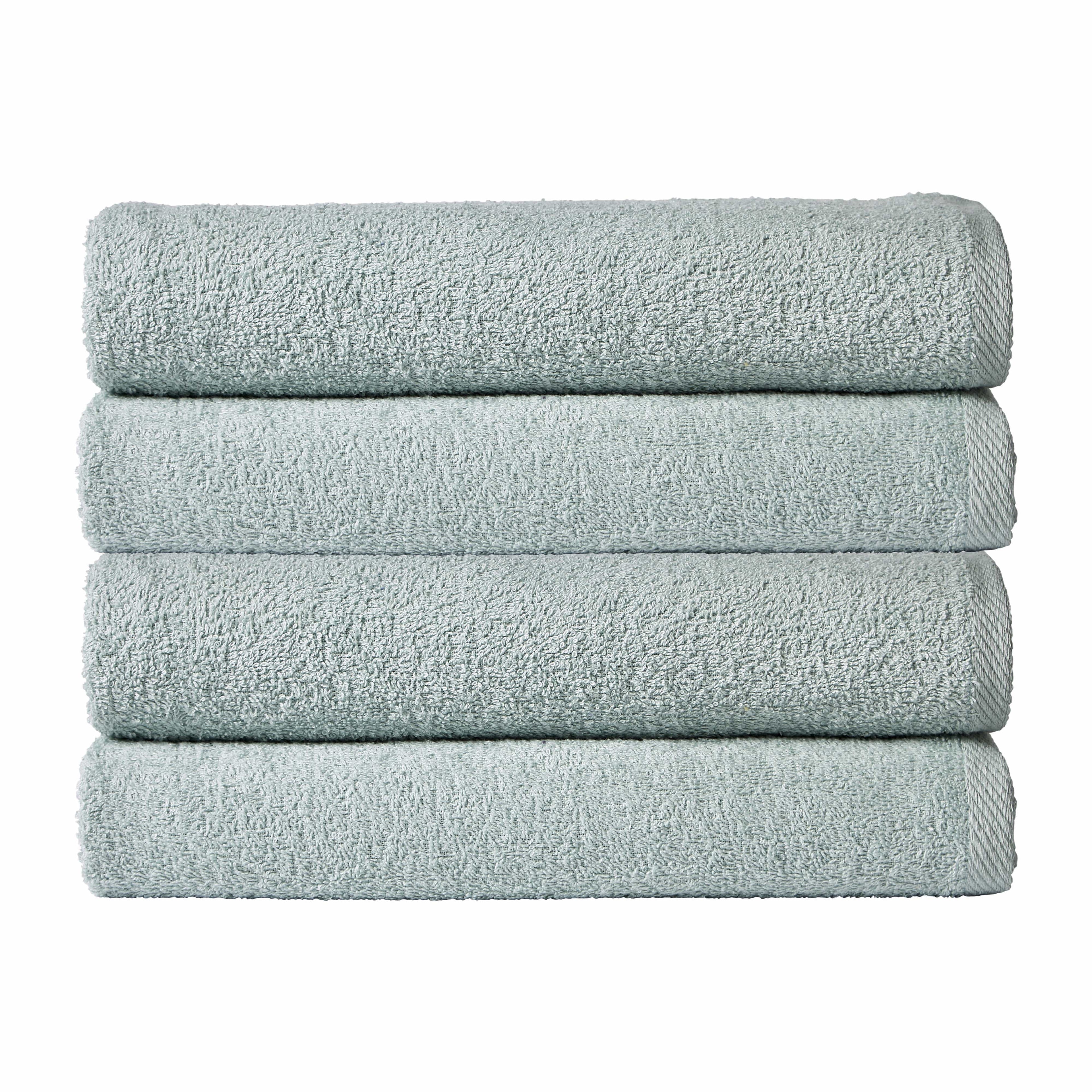 Pack of 4 Large Quick-Drying Lightweight Easycare Indus Valley Cotton Bath Sheets 80x140cm for Home Travel Gym Holidays Multiple Colours