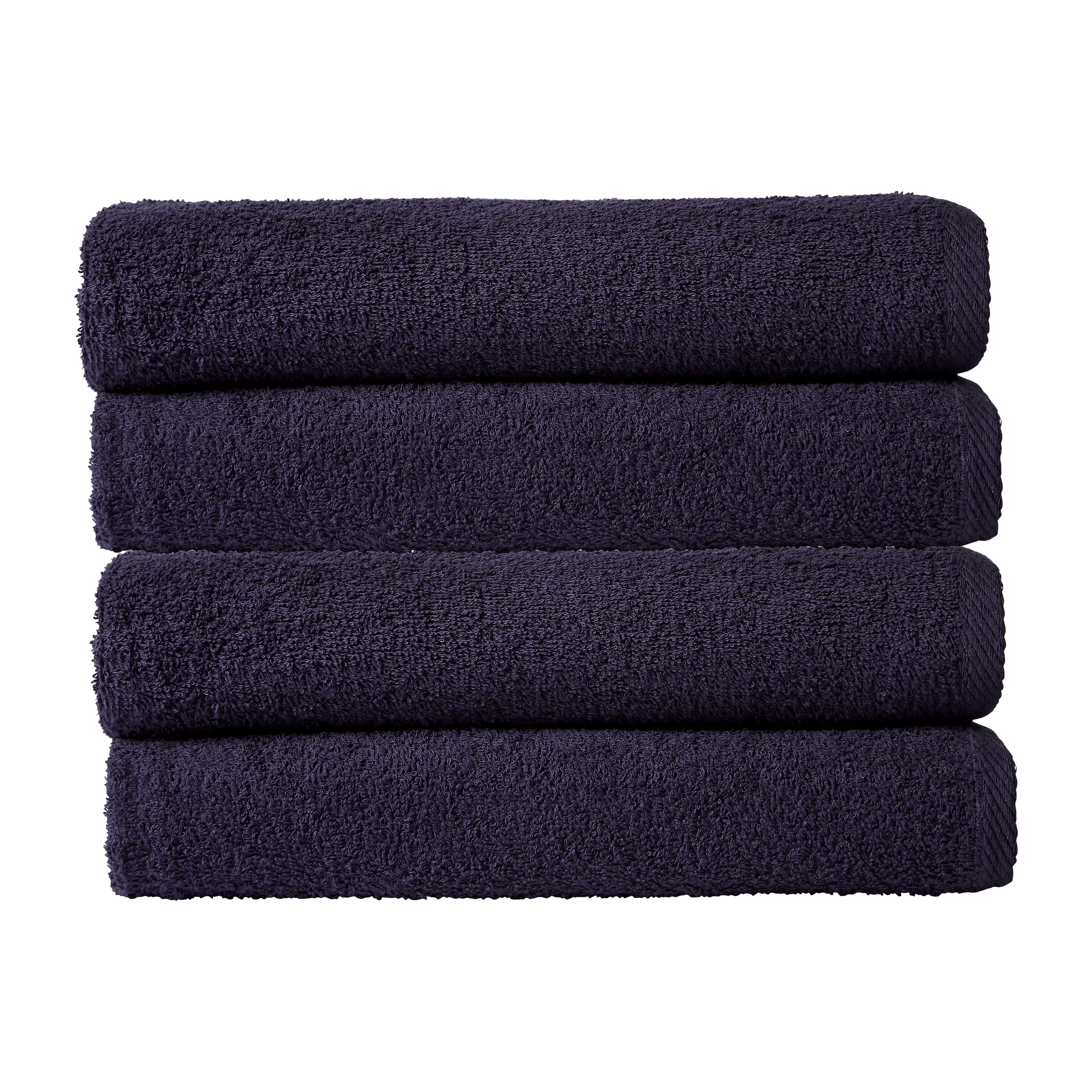 Pack of 4 Large Quick-Drying Lightweight Easycare Indus Valley Cotton Bath Sheets 80x140cm for Home Travel Gym Holidays Multiple Colours