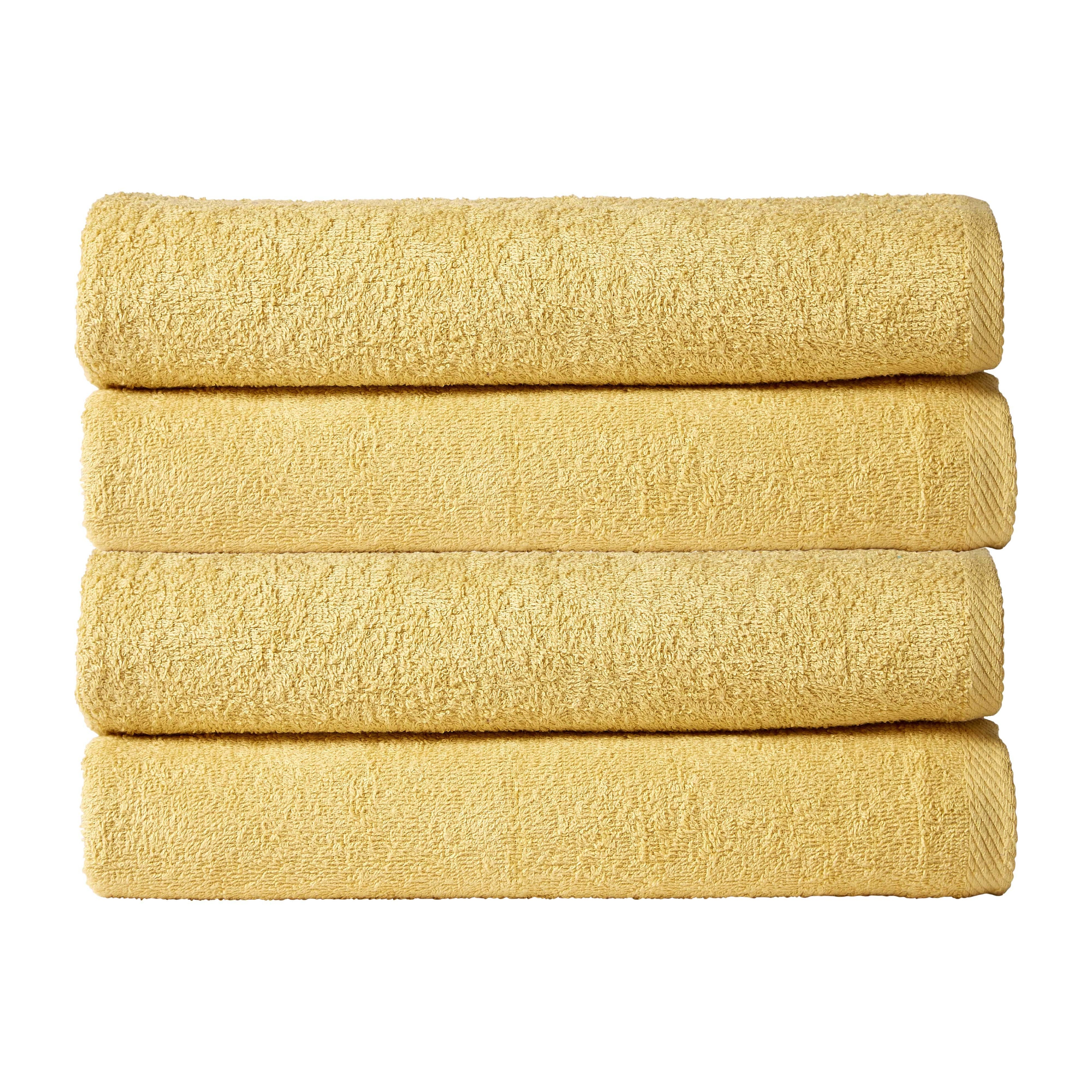 Pack of 4 Large Quick-Drying Lightweight Easycare Indus Valley Cotton Bath Sheets 80x140cm for Home Travel Gym Holidays Multiple Colours