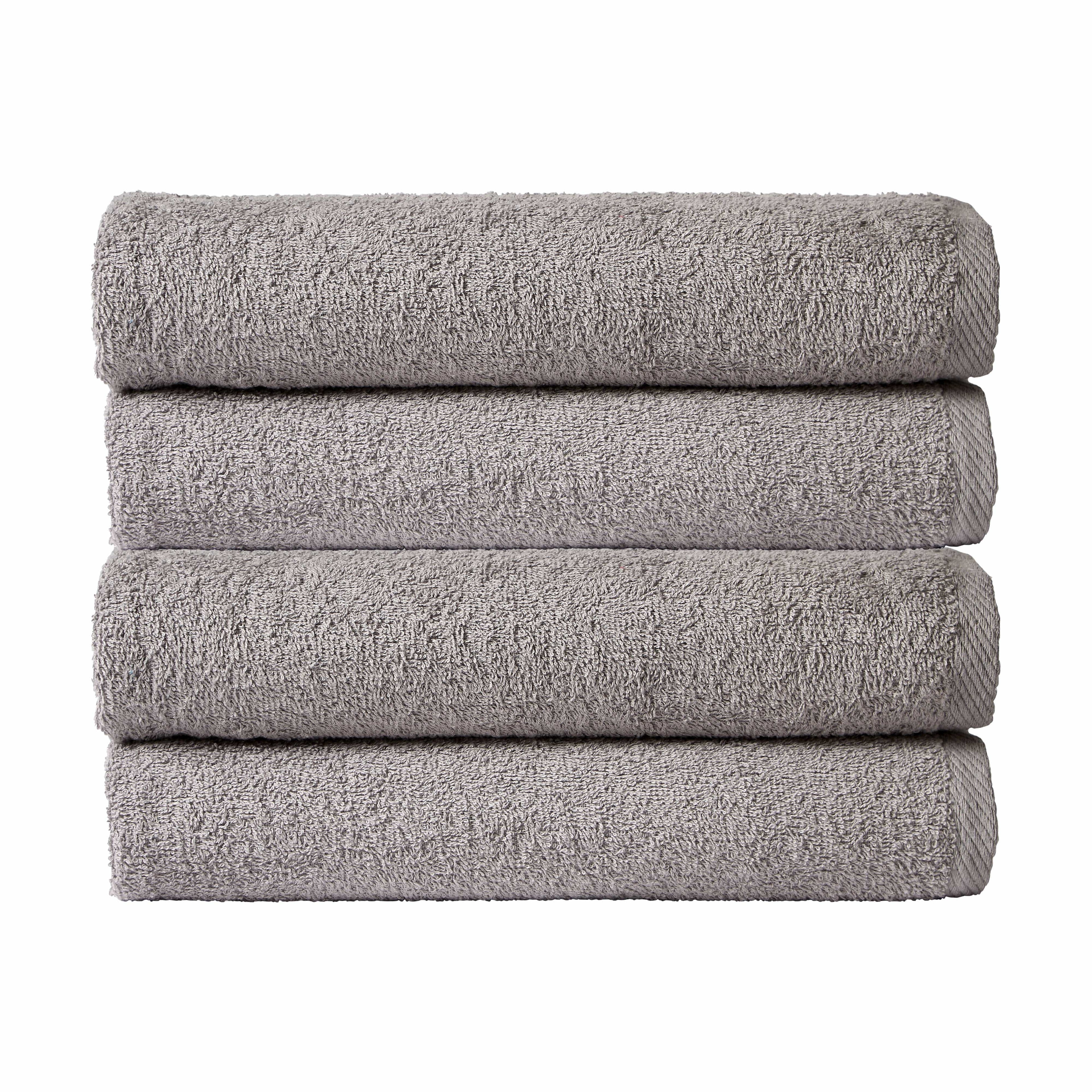 Pack of 4 Large Quick-Drying Lightweight Easycare Indus Valley Cotton Bath Sheets 80x140cm for Home Travel Gym Holidays Multiple Colours