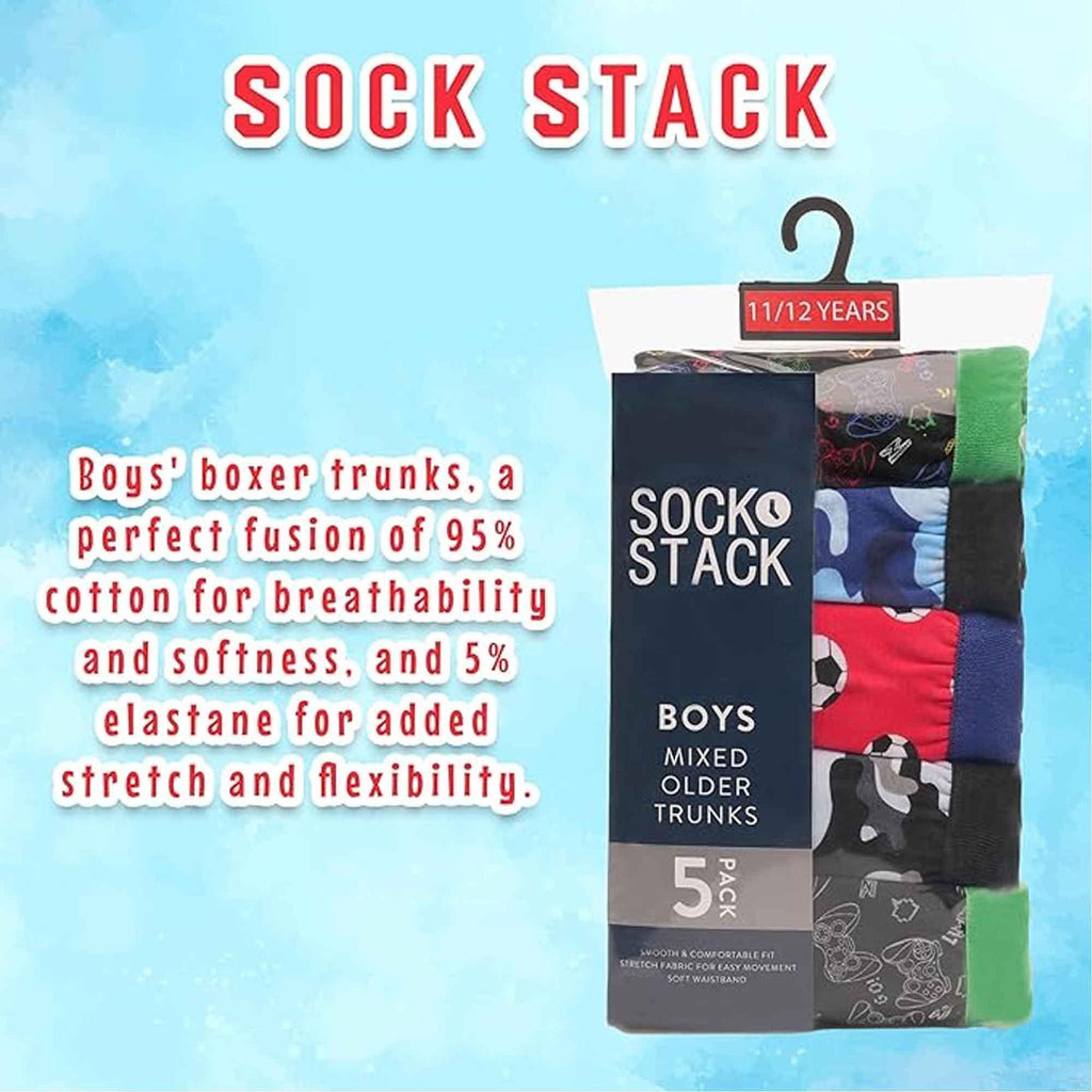 pack-of-5-boys-boxer-shorts-cotton-rich-football-army-gamer-designs-elastic-waistband-comfortable-underwear-for-active-kids-by-sock-stack-boxer-shorts-1178362216 - Bobobiy