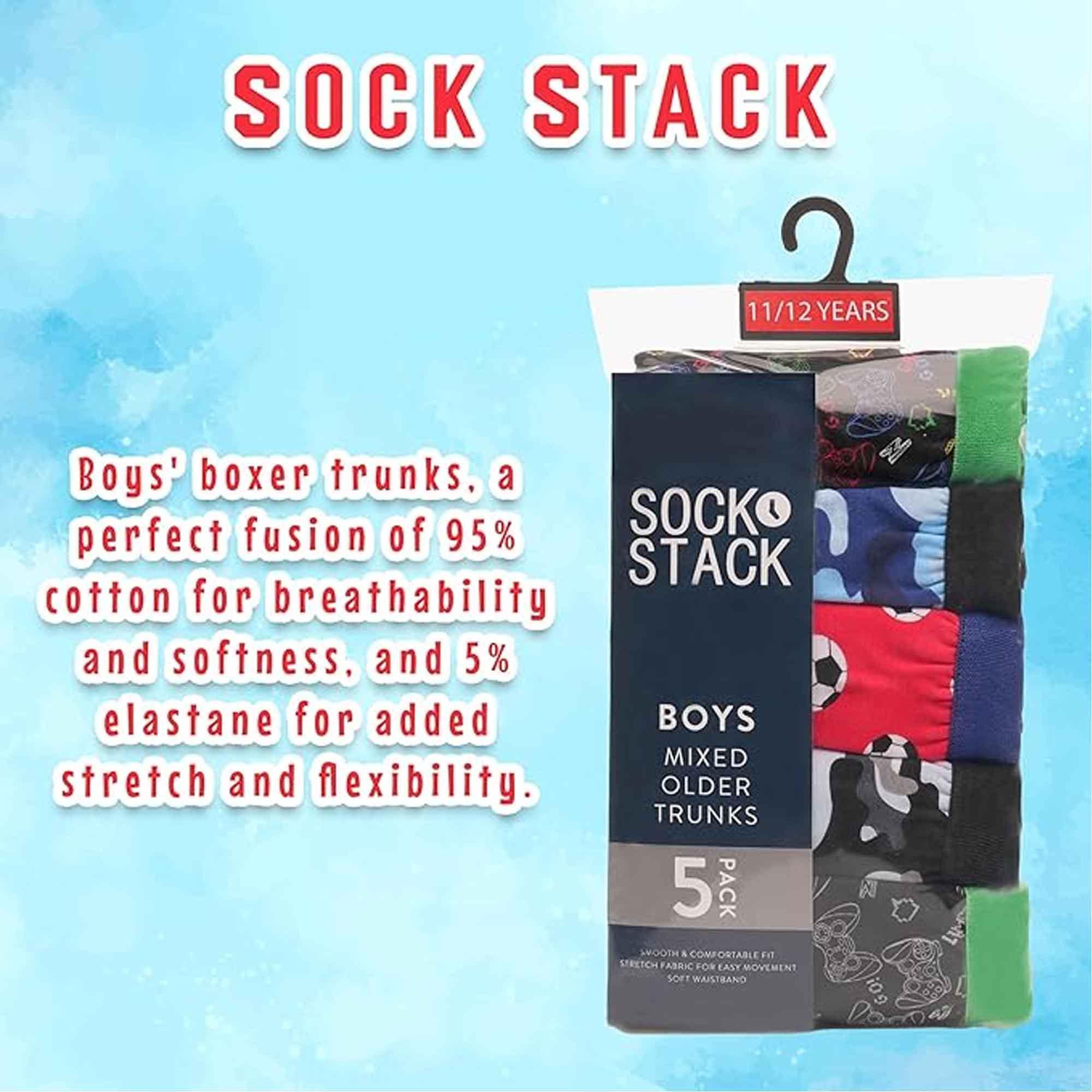 pack-of-5-boys-boxer-shorts-cotton-rich-football-army-gamer-designs-elastic-waistband-comfortable-underwear-for-active-kids-by-sock-stack-boxer-shorts-1178362216 - Bobobiy