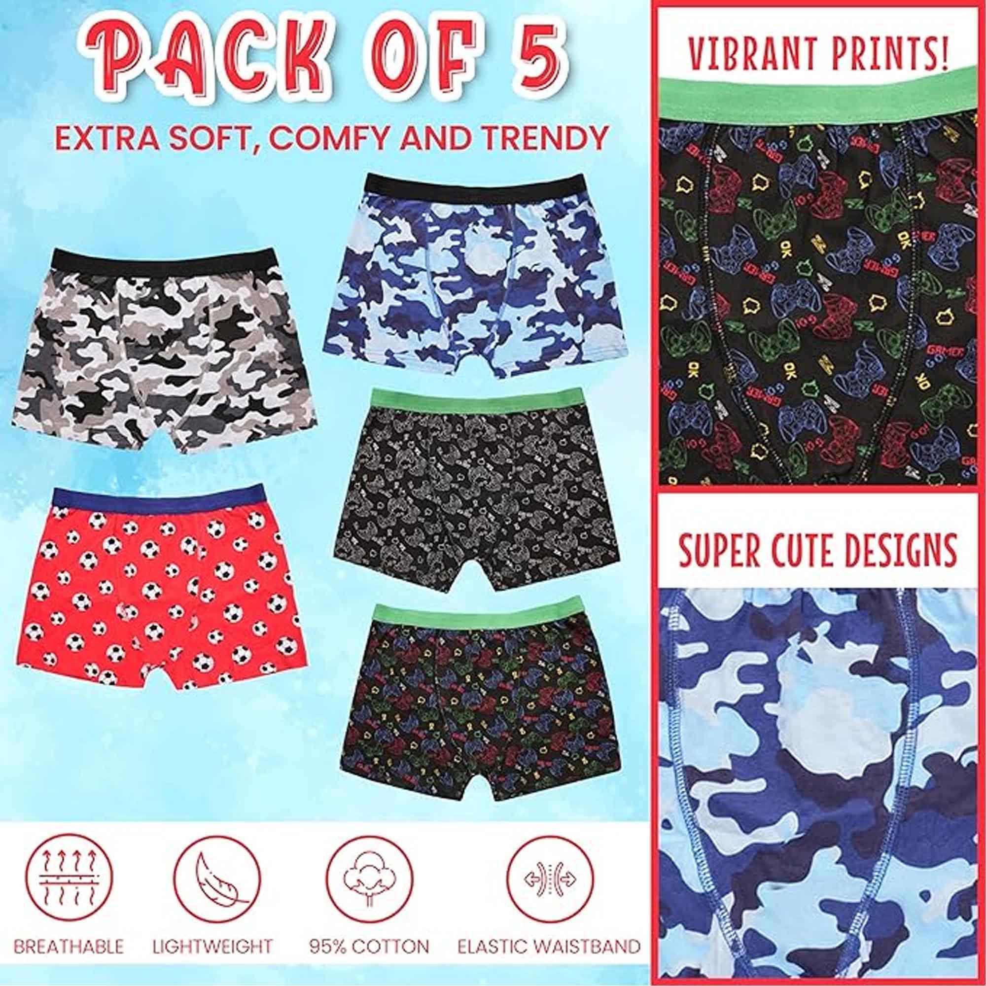 pack-of-5-boys-boxer-shorts-cotton-rich-football-army-gamer-designs-elastic-waistband-comfortable-underwear-for-active-kids-by-sock-stack-boxer-shorts-1178362217 - Bobobiy