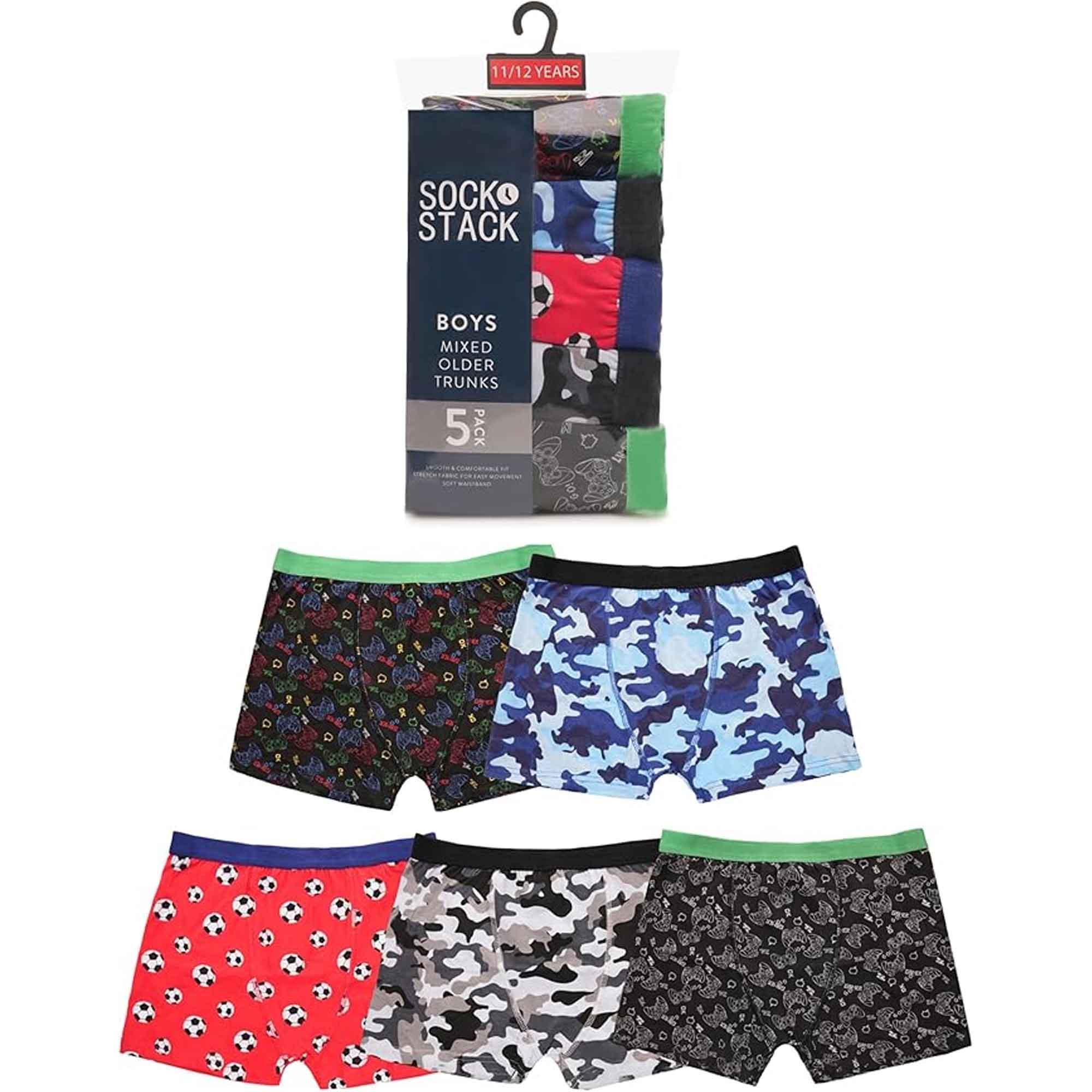 pack-of-5-boys-boxer-shorts-cotton-rich-football-army-gamer-designs-elastic-waistband-comfortable-underwear-for-active-kids-by-sock-stack-boxer-shorts-1178362218 - Bobobiy