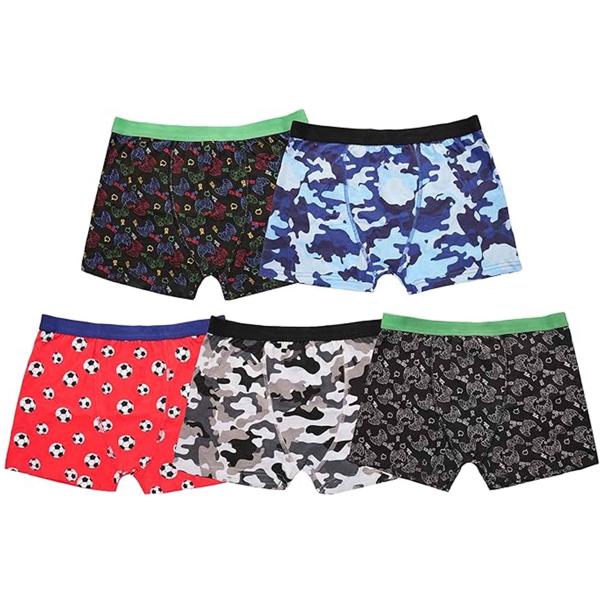 pack-of-5-boys-boxer-shorts-cotton-rich-football-army-gamer-designs-elastic-waistband-comfortable-underwear-for-active-kids-by-sock-stack-boxer-shorts-1178362219 - Bobobiy