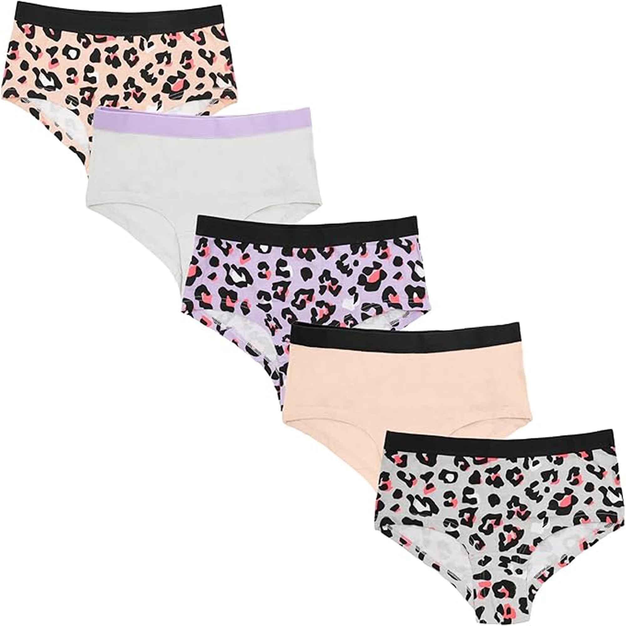 pack-of-5-girls-cotton-underwear-briefs-soft-durable-comfort-fit-for-everyday-wear-by-daisy-dreamer-ages-9-16-multiple-sizes-and-colors-animal-leopard-9-10-underwear-1181674239 - Bobobiy
