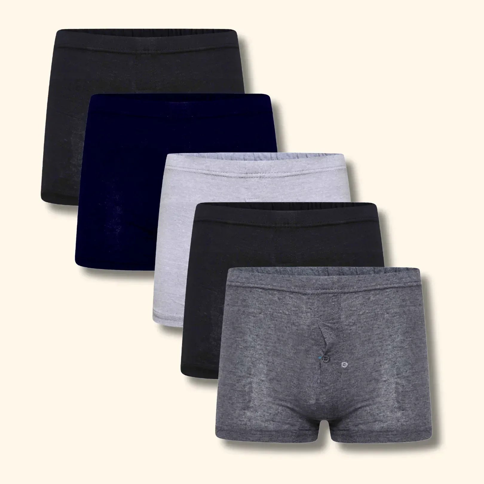 pack-of-5-mens-jersey-plus-size-boxer-shorts-cotton-classic-fit-breathable-button-fly-design-men-boxers-underwear-by-sock-stack-assorted-2xl-boxer-shorts-1182618818 - Bobobiy