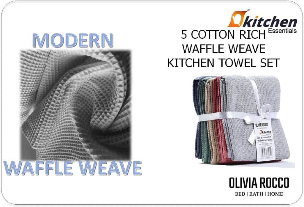 pack-of-5-ultra-absorbent-waffle-kitchen-tea-towels-high-quality-soft-cotton-assorted-colours-durable-for-home-and-catering-use-by-olivia-rocco-assorted-tea-towel-974645862 - Bobobiy