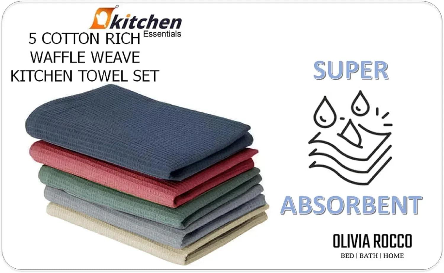 pack-of-5-ultra-absorbent-waffle-kitchen-tea-towels-high-quality-soft-cotton-assorted-colours-durable-for-home-and-catering-use-by-olivia-rocco-assorted-tea-towel-974645870 - Bobobiy