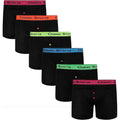 pack-of-6-boys-boxer-shorts-cotton-blend-with-neon-waistbands-comfortable-breathable-stretchy-underwear-sizes-5-13-years-classic-trunk-style-by-sock-stack-black-3-5-yrs-boxer-shorts-1 - Bobobiy