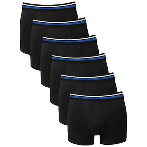 pack-of-6-boys-comfort-fit-boxer-shorts-lycra-cotton-underwear-for-kids-5-13-durable-breathable-with-secure-waistband-ideal-for-school-sports-everyday-sock-stack-black-5-6-years-boxer - Bobobiy