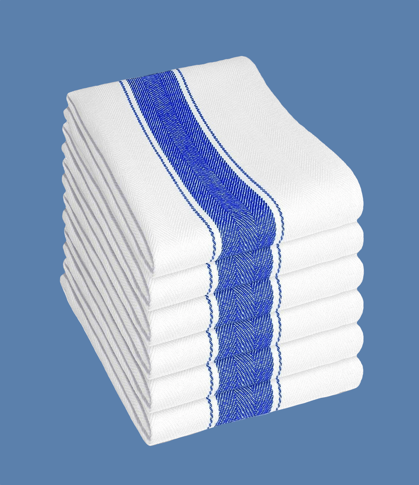 Pack of 6 Herringbone 100 Cotton High Absorbency Tea Towels Durable Luxurious Kitchen Dish Cloths 50 x 75 cm