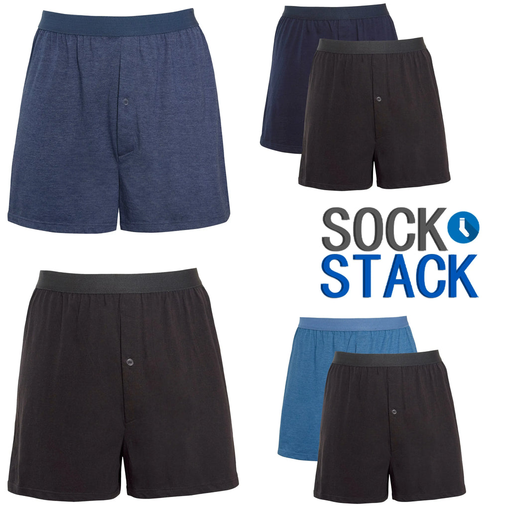 pack-of-6-men-s-boxer-shorts-loose-fit-cotton-blend-jersey-underwear-super-soft-button-fly-elastic-waistband-by-sock-stack-boxer-shorts-1177103754 - Bobobiy