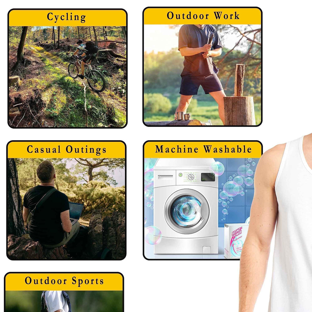 Pack of 6 Men's Cotton Blend Gym Muscle Vests Fitted Lightweight Comfortable Breathable Summer Wear Sizes S to XXL Available in Black Grey Navy White
