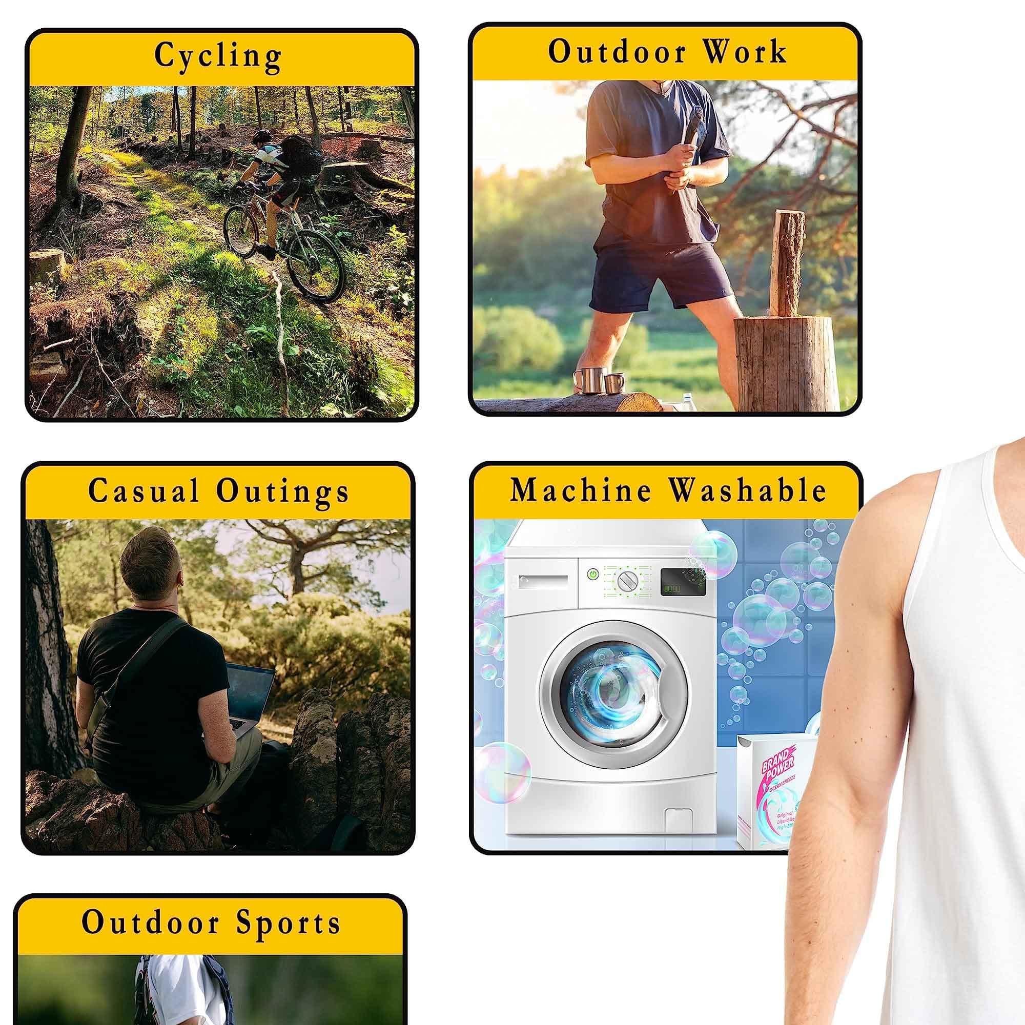 Pack of 6 Men's Cotton Blend Gym Muscle Vests Fitted Lightweight Comfortable Breathable Summer Wear Sizes S to XXL Available in Black Grey Navy White